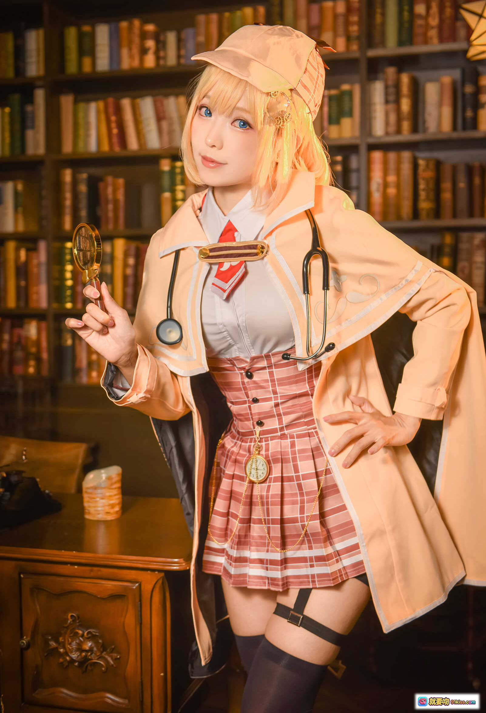 图片[7] - ElyEE子 NO.072 阿米莉亚·华生 黑丝美腿 复古打字机 优雅坐姿 53P高清写真 - 就要吻