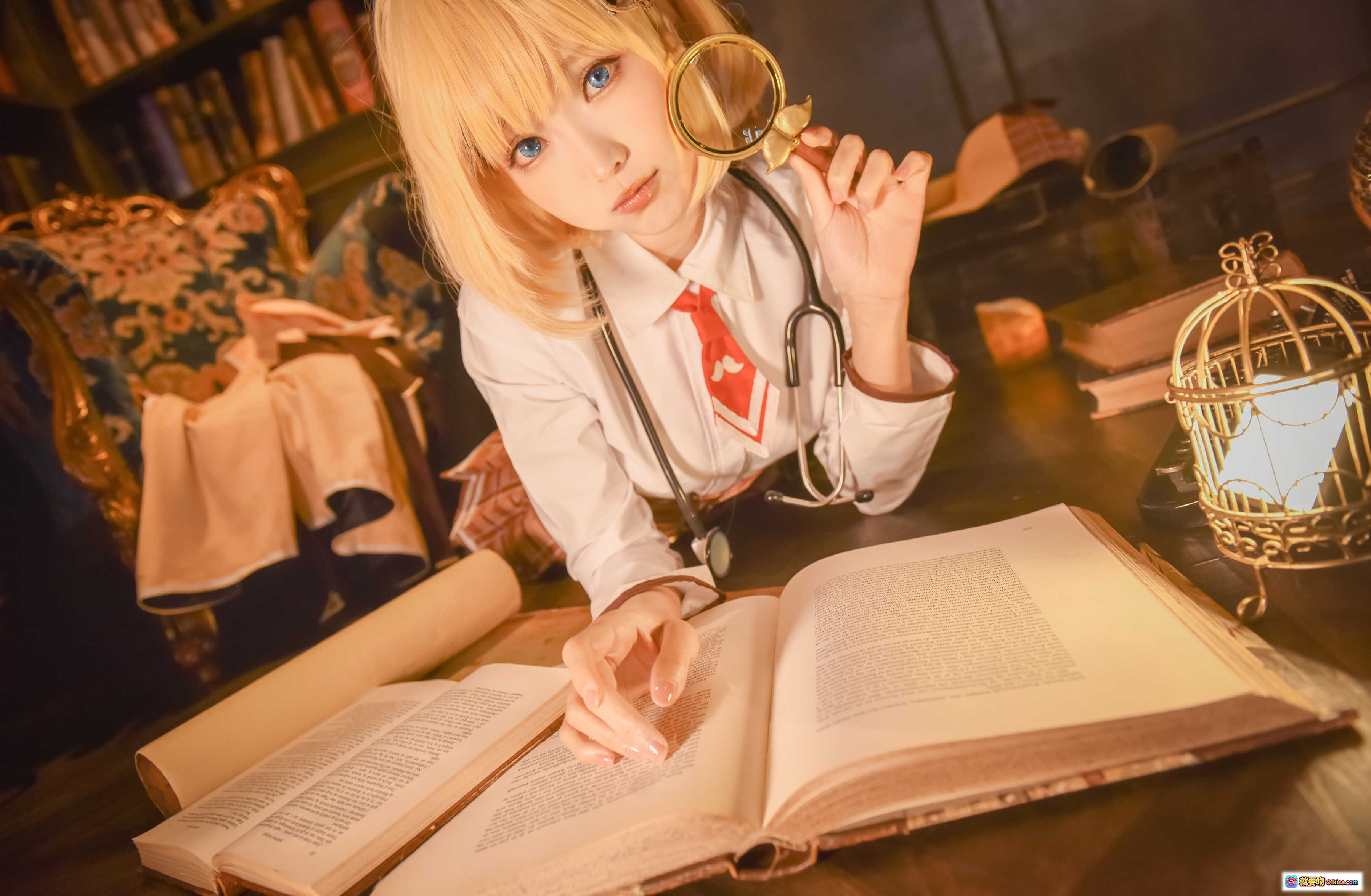 图片[10] - ElyEE子 NO.072 阿米莉亚·华生 黑丝美腿 复古打字机 优雅坐姿 53P高清写真 - 就要吻