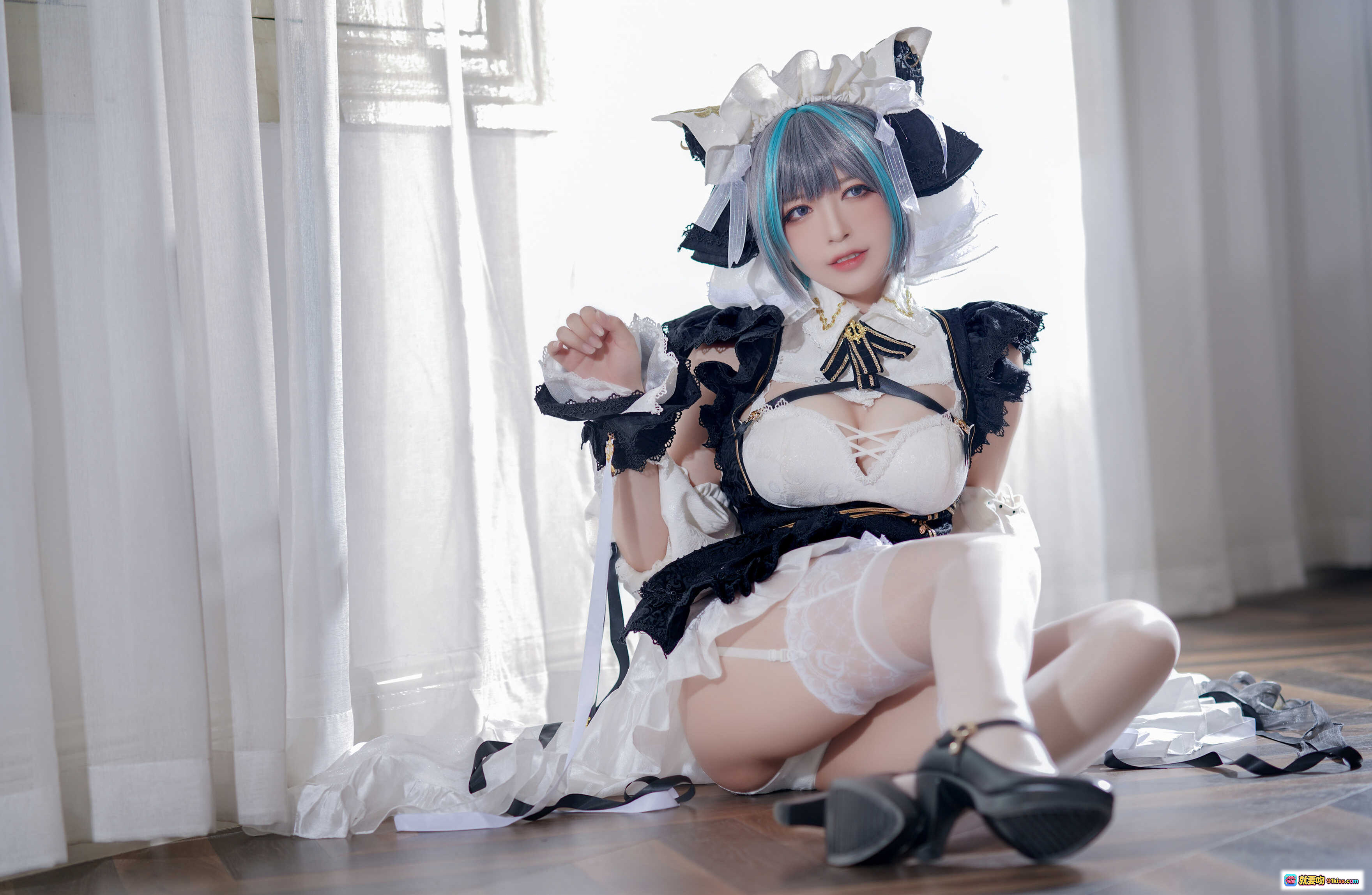 图片[3] - 半半子NO.048柴郡cosplay写真 二次元女仆装黑白色蕾丝洛丽塔风 甜美性感私房照 63P高清图集 - 就要吻
