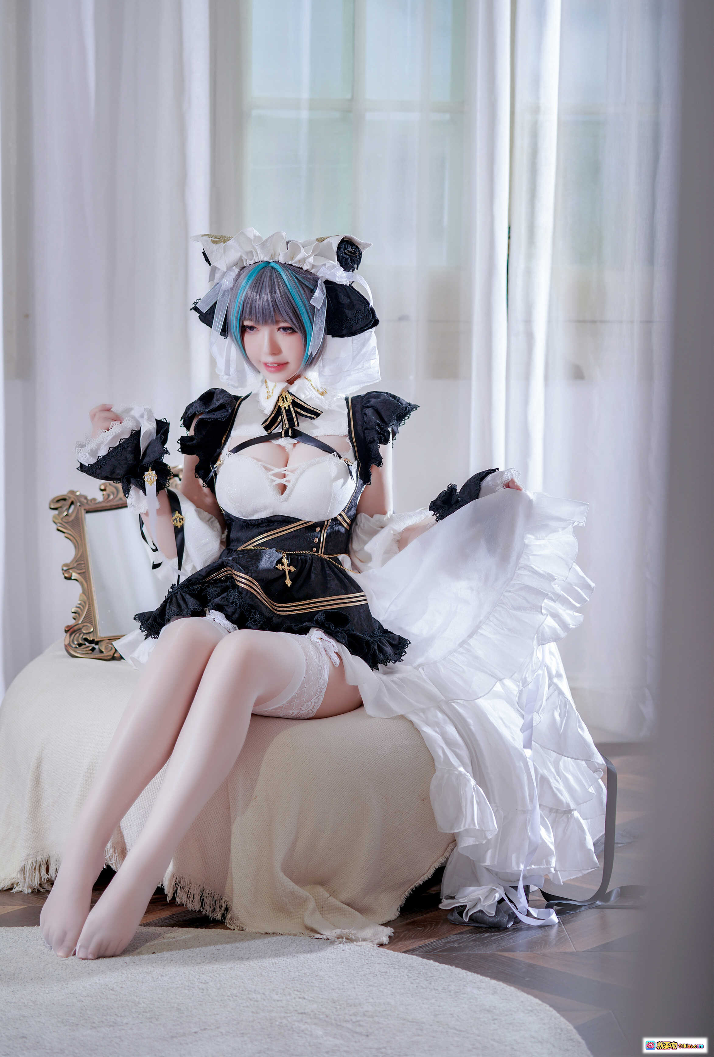 图片[7] - 半半子NO.048柴郡cosplay写真 二次元女仆装黑白色蕾丝洛丽塔风 甜美性感私房照 63P高清图集 - 就要吻