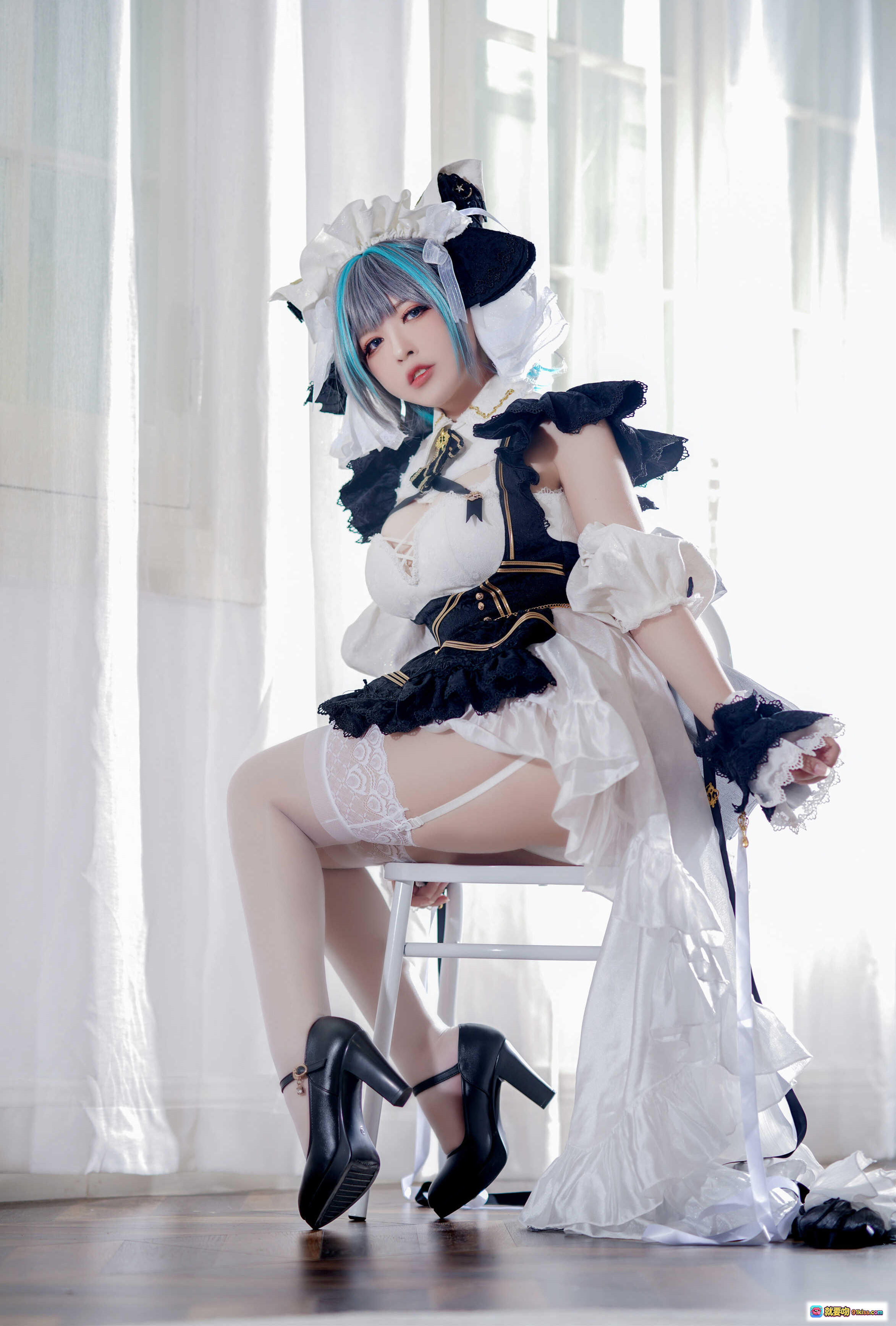 图片[5] - 半半子NO.048柴郡cosplay写真 二次元女仆装黑白色蕾丝洛丽塔风 甜美性感私房照 63P高清图集 - 就要吻