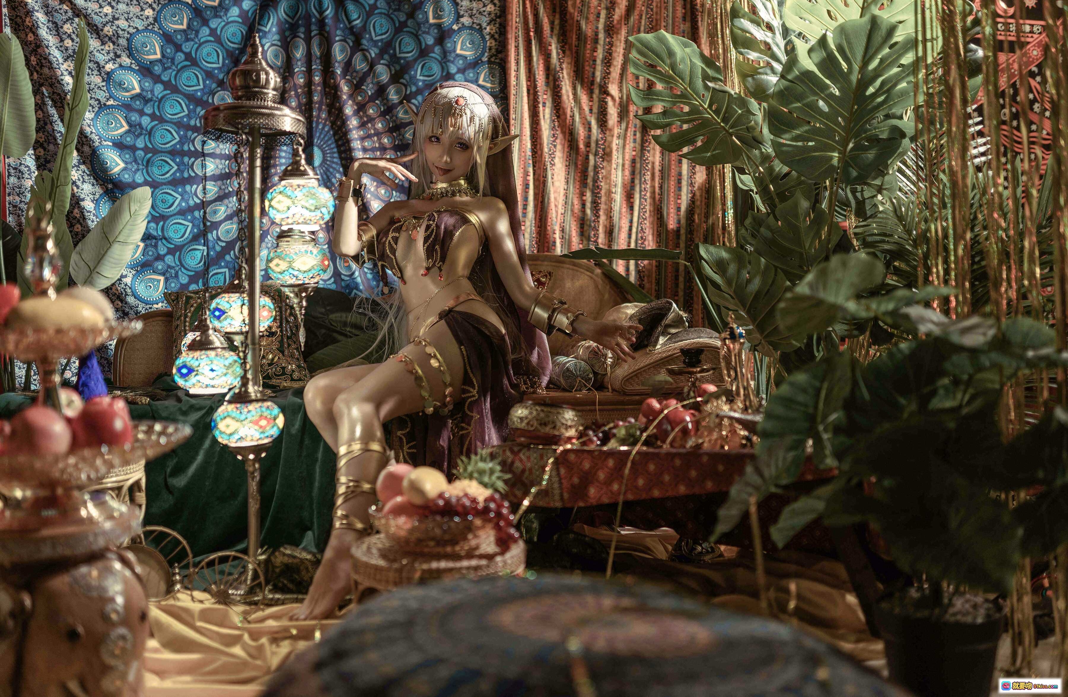 图片[9] - 蠢沫沫NO.131黑兽Cosplay写真｜精灵耳金饰异域风性感美腿40P高清图集 - 就要吻