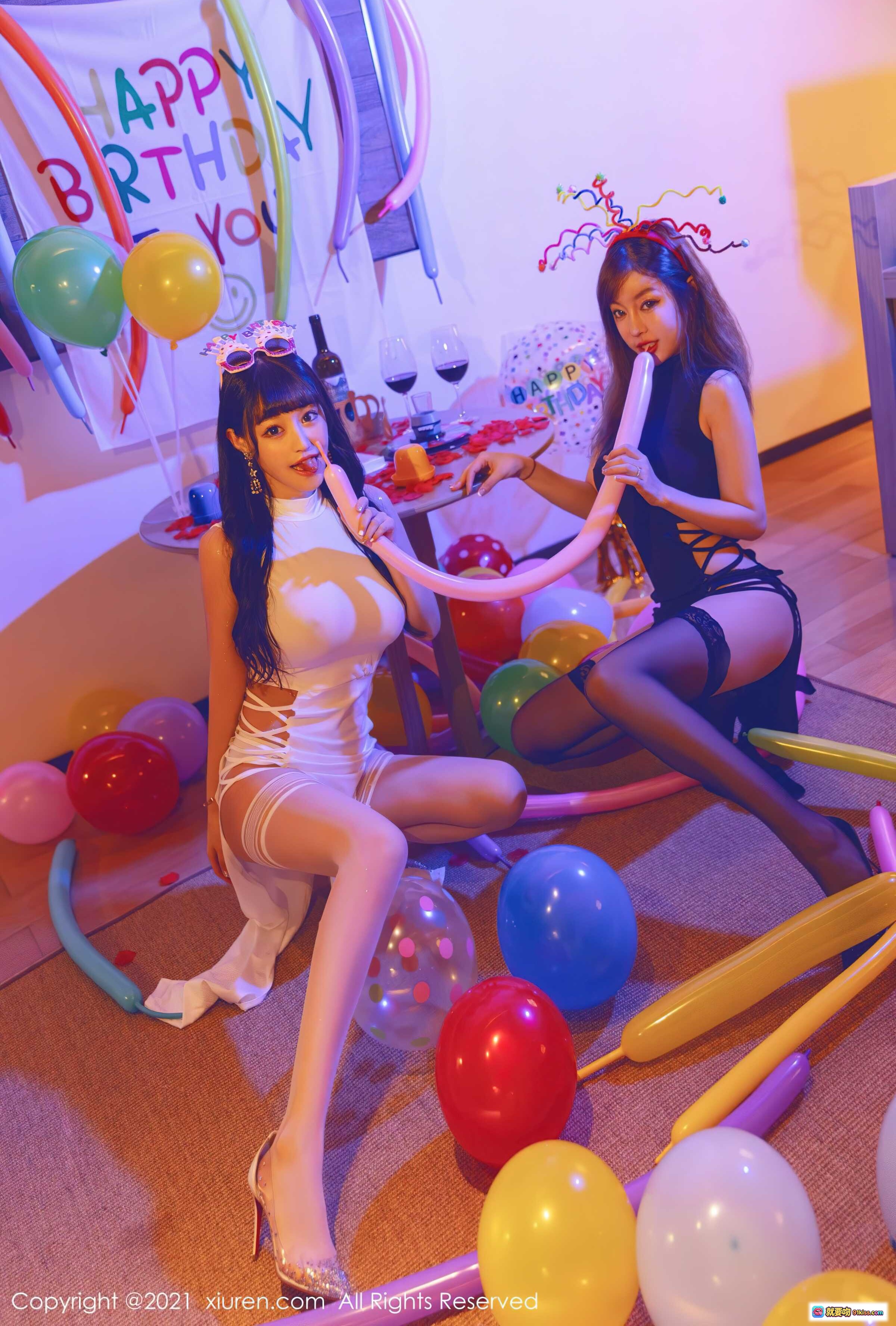 图片[4] - XIUREN秀人网2021.09.30 No.4025双模生日派对写真｜甜美白裙+黑色绑带装｜气球装饰｜派对氛围｜高清98图合集 - 就要吻