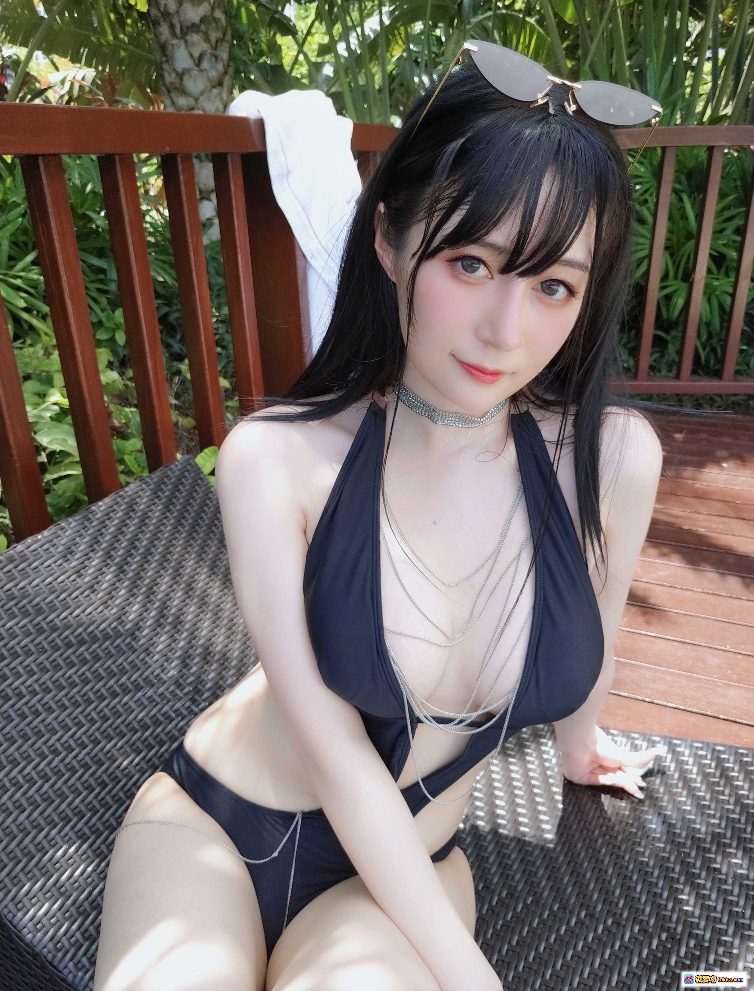 图片[10] - 白银81 NO.085 9月会员合集 2021-09-02 黑色镂空泳衣 热带植物背景 性感写真 时尚配饰 高清美图 - 就要吻