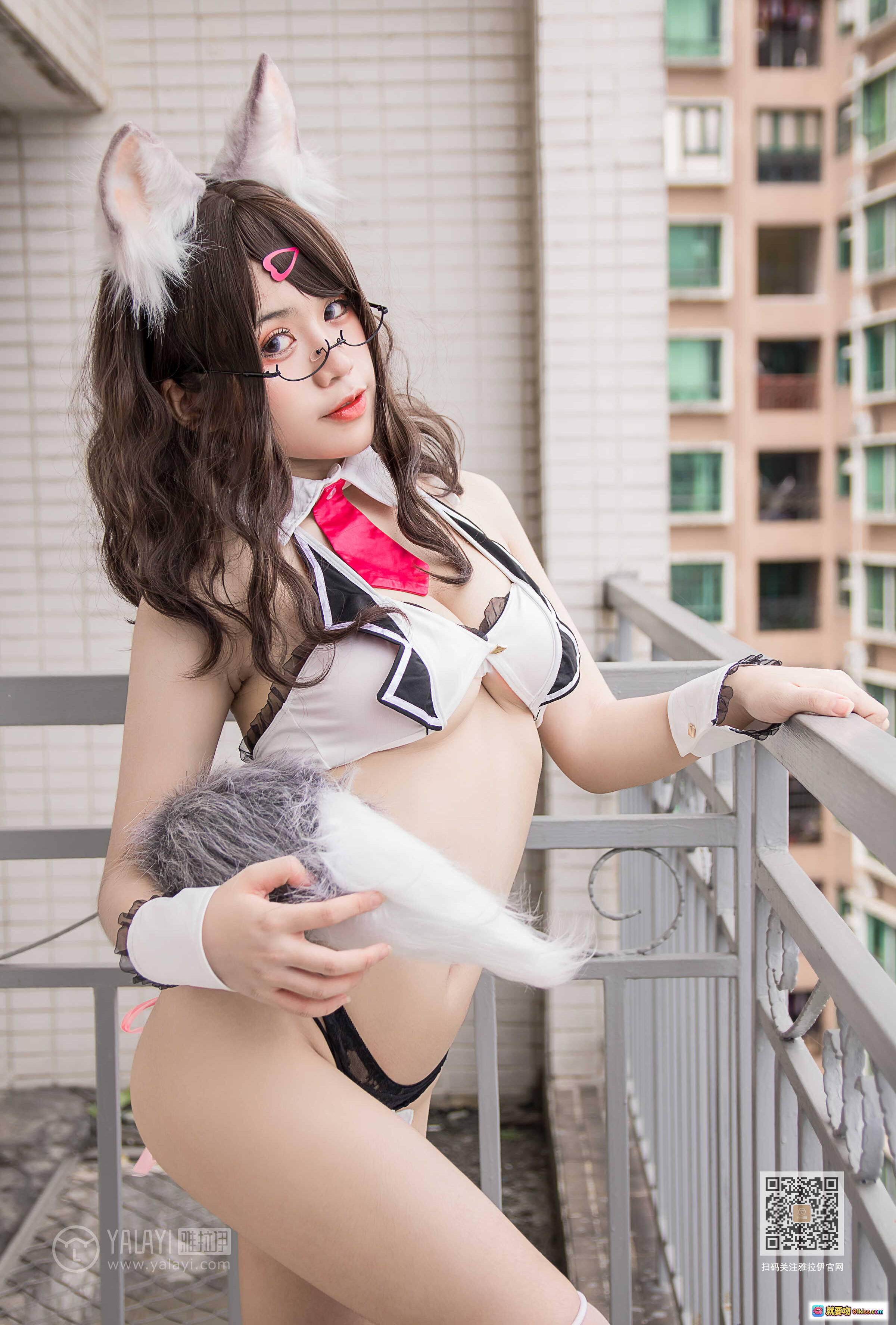 图片[3] - 一笑芳香沁 NO.034 狐耳少女Cosplay 内衣写真 甜美可爱眼镜娘 47P高清图集 - 就要吻