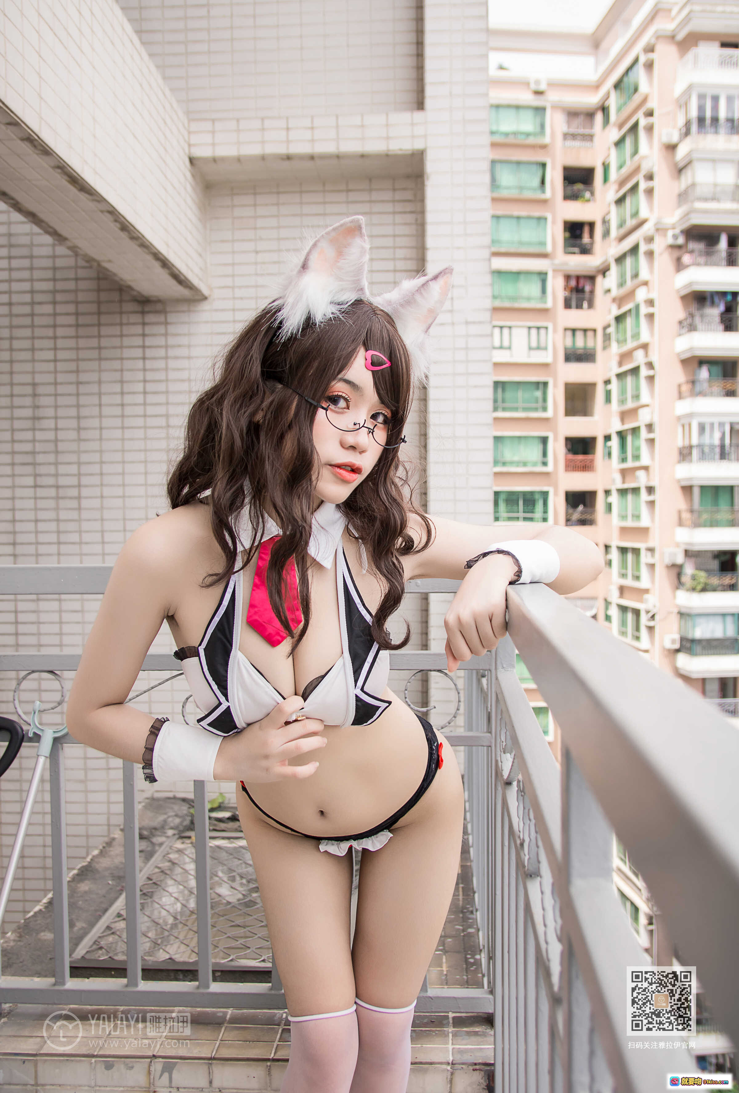 图片[2] - 一笑芳香沁 NO.034 狐耳少女Cosplay 内衣写真 甜美可爱眼镜娘 47P高清图集 - 就要吻