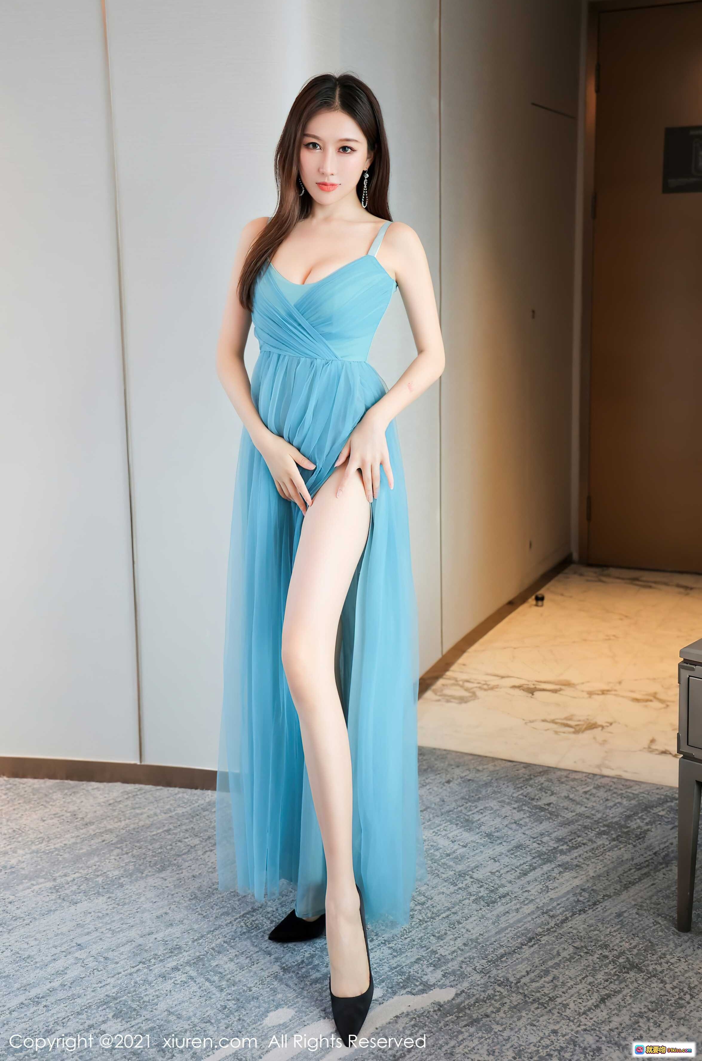 图片[9] - 月音瞳蓝裙写真 | XIUREN秀人网2021.10.14 No.4066 | 58P高清美图 | 摄影师尐KING作品 - 就要吻