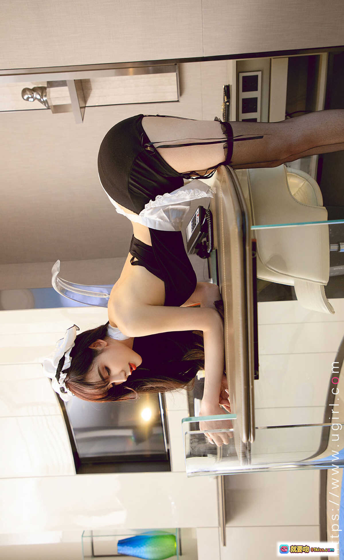 图片[1] - 阿依努尔瓦娅黑丝女仆装性感写真 | Ugirls尤果网爱尤物No.2210高清私房图集 - 就要吻