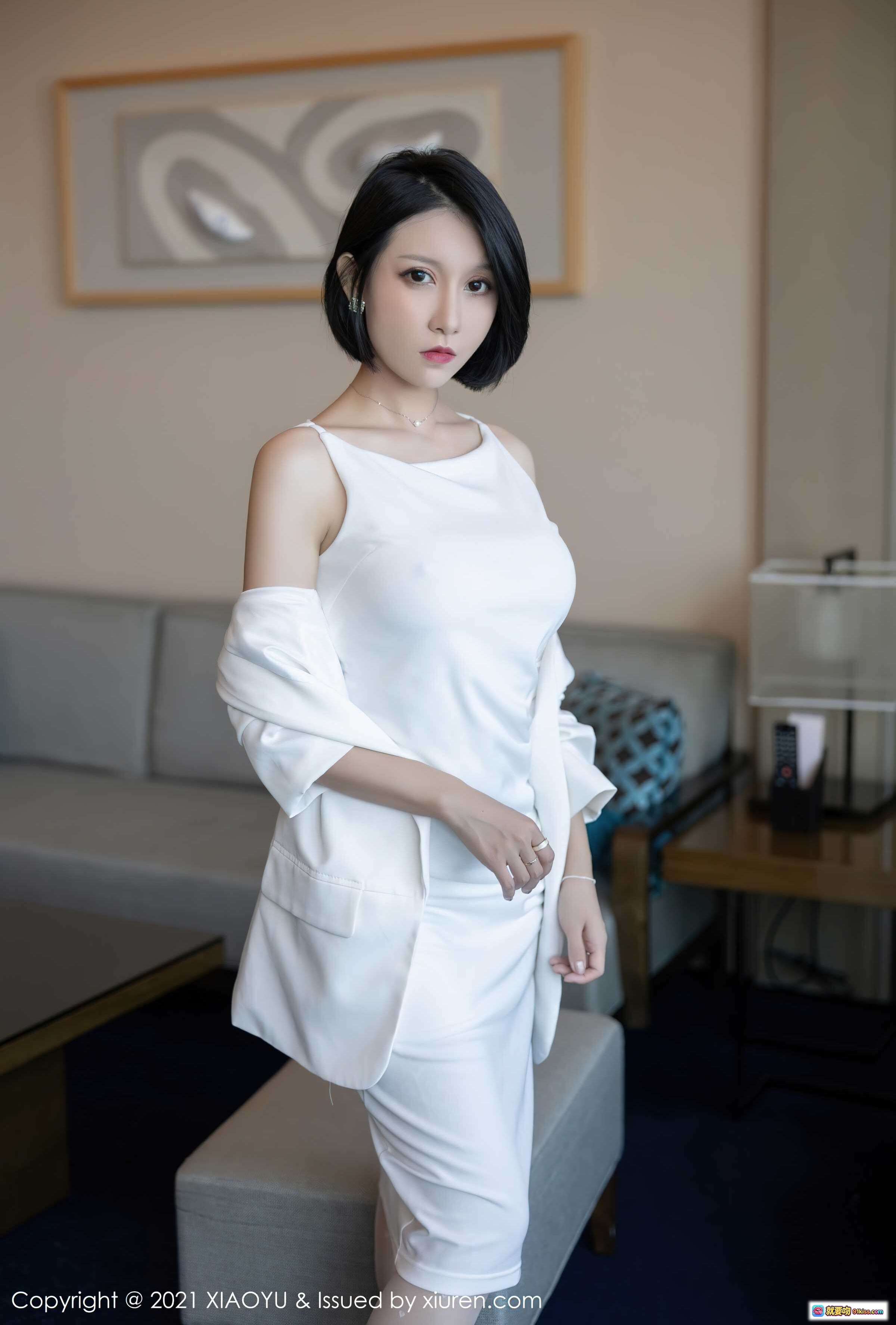 图片[6] - XIAOYU语画界2021.10.12 Vol.630 潘朵拉 白色西装套装短发美女优雅写真高清图集 - 就要吻