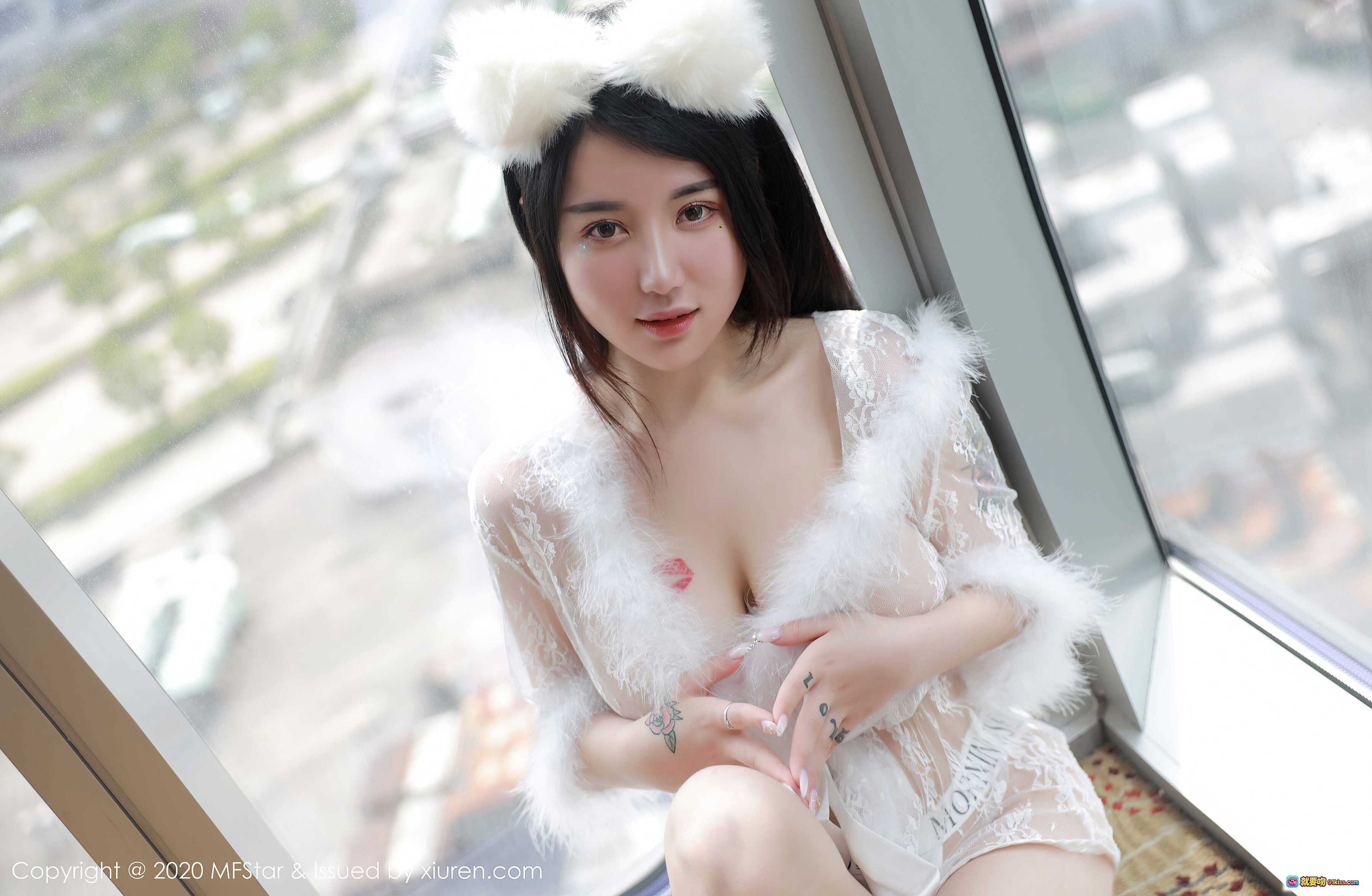 图片[10] - 美七Mia白色蕾丝内衣写真 | MFStar模范学院Vol.353 | 窗边跪姿兔耳造型 | 2020年7月23日高清图集 - 就要吻