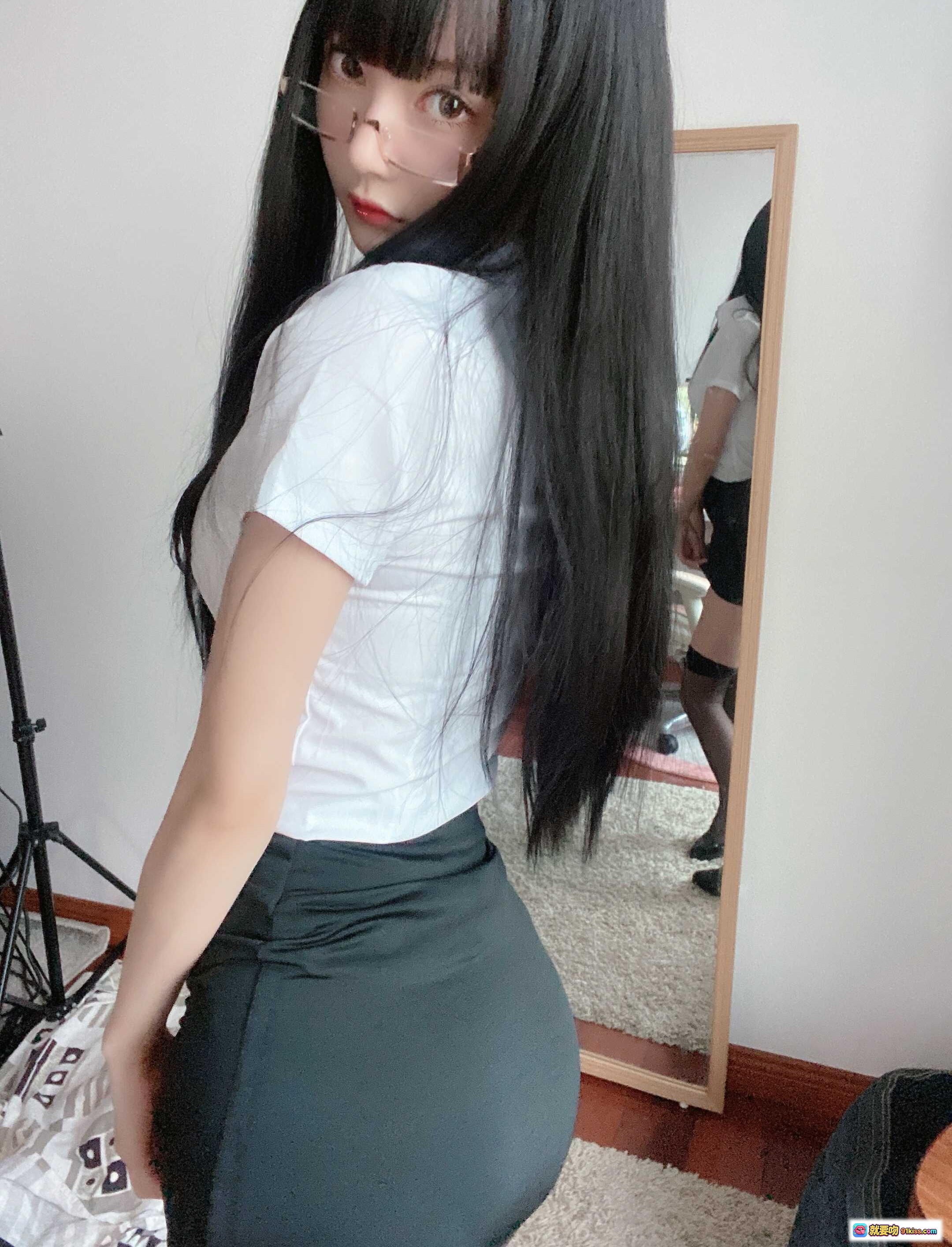 图片[8] - 51酱 NO.003 OL制服黑丝美腿猫耳少女写真20P高清图集 - 就要吻