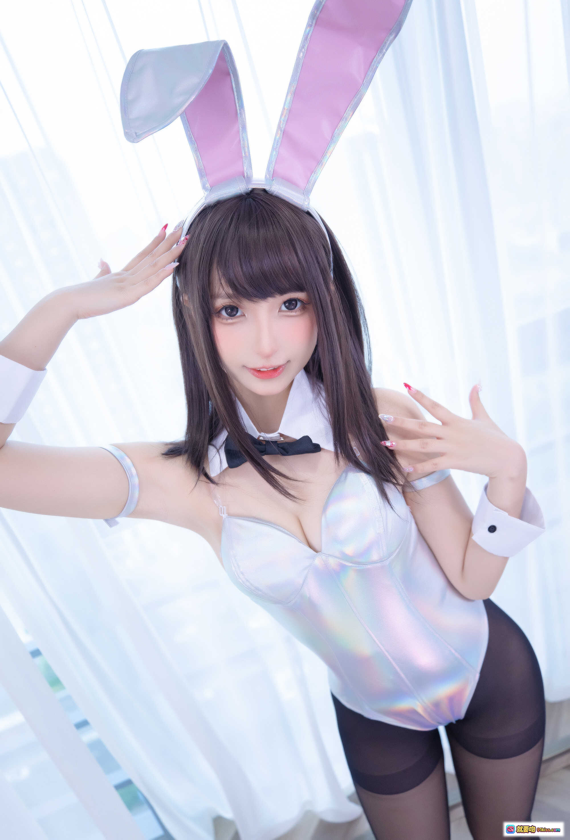 图片[8] - 神楽坂真冬兔女郎写真《バニーバブル》白丝高跟美腿室内私房摄影集 - 就要吻