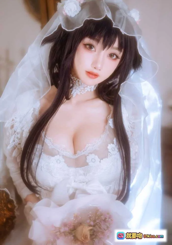 鬼畜瑶NO.047婚纱写真｜57款蕾丝白纱造型｜甜美新娘风Cosplay｜38P高清图集 - 就要吻