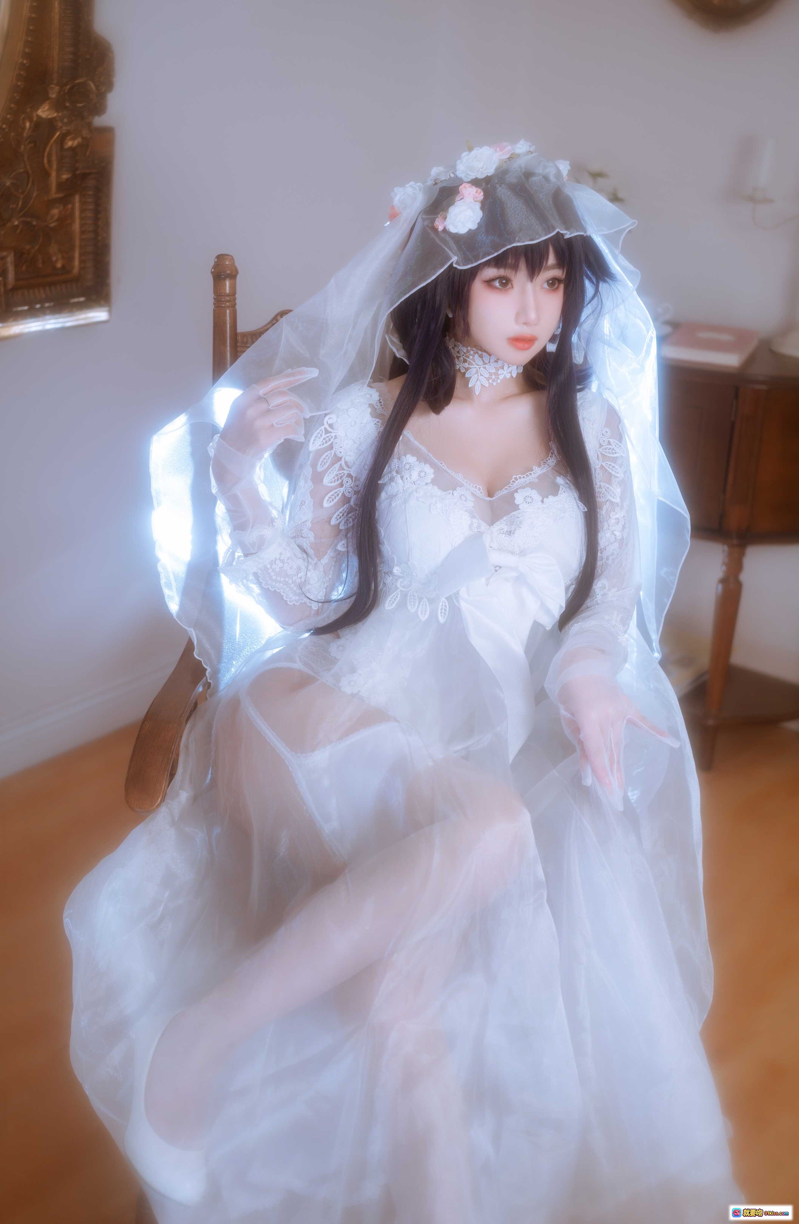 图片[4] - 鬼畜瑶NO.047婚纱写真｜57款蕾丝白纱造型｜甜美新娘风Cosplay｜38P高清图集 - 就要吻