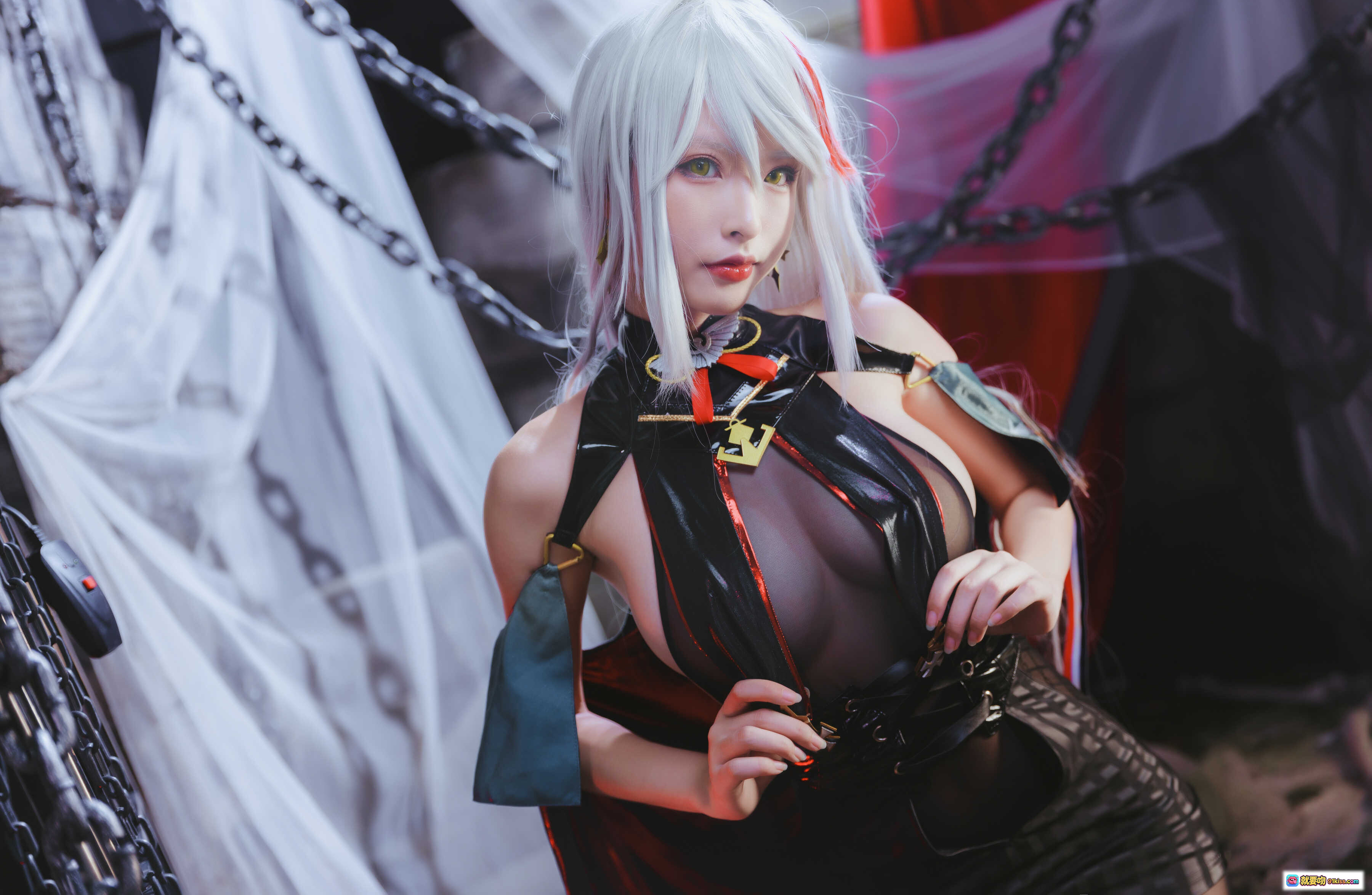 图片[7] - 清水由乃NO.028埃吉尔cosplay写真 | 白发红瞳黑丝蕾丝装 | 暗黑系性感角色扮演 | 高清41P美图 - 就要吻