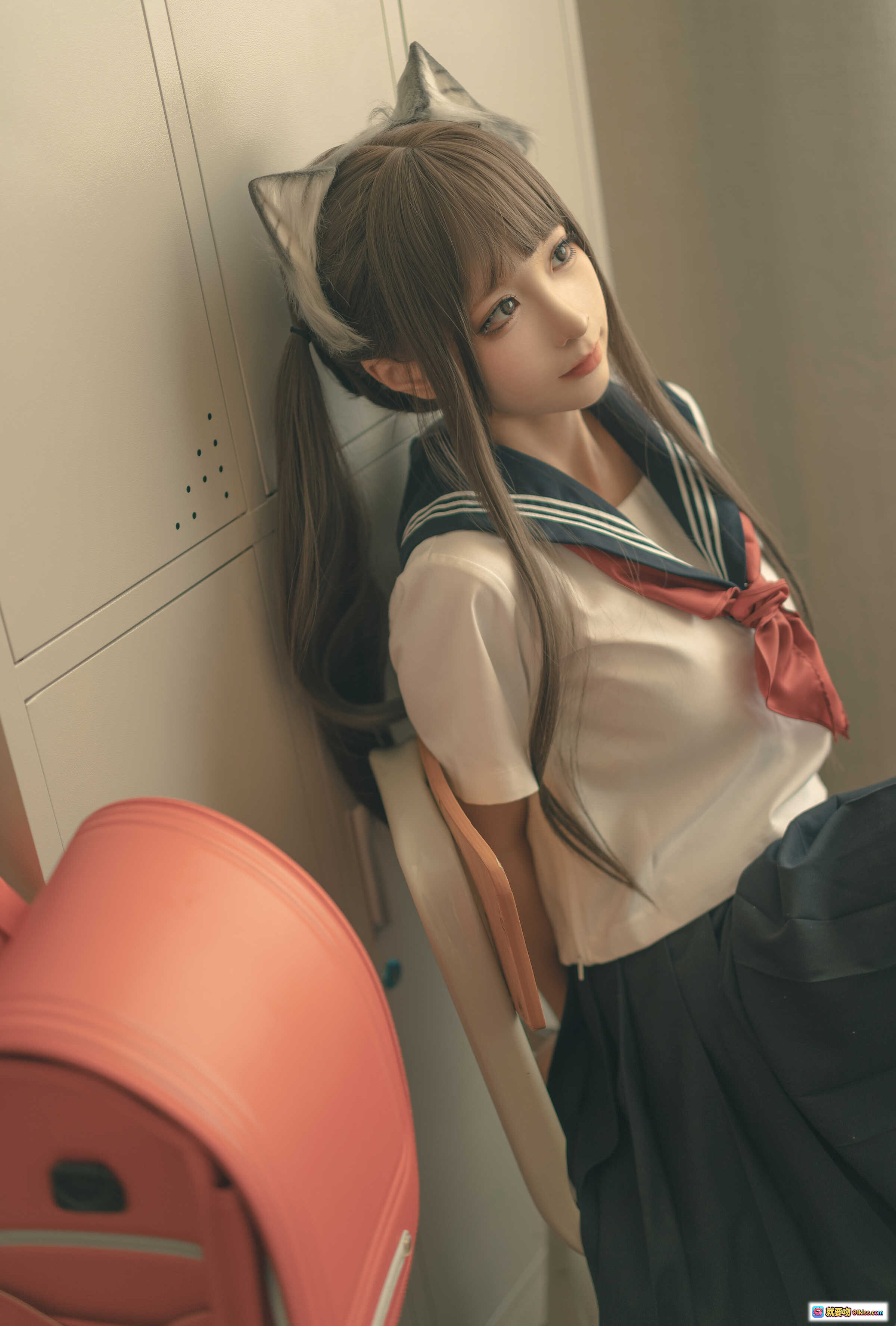 图片[6] - 蠢沫沫NO.143放学后写真 | 猫耳少女校服美腿白丝教室摆拍130P高清图集 - 就要吻