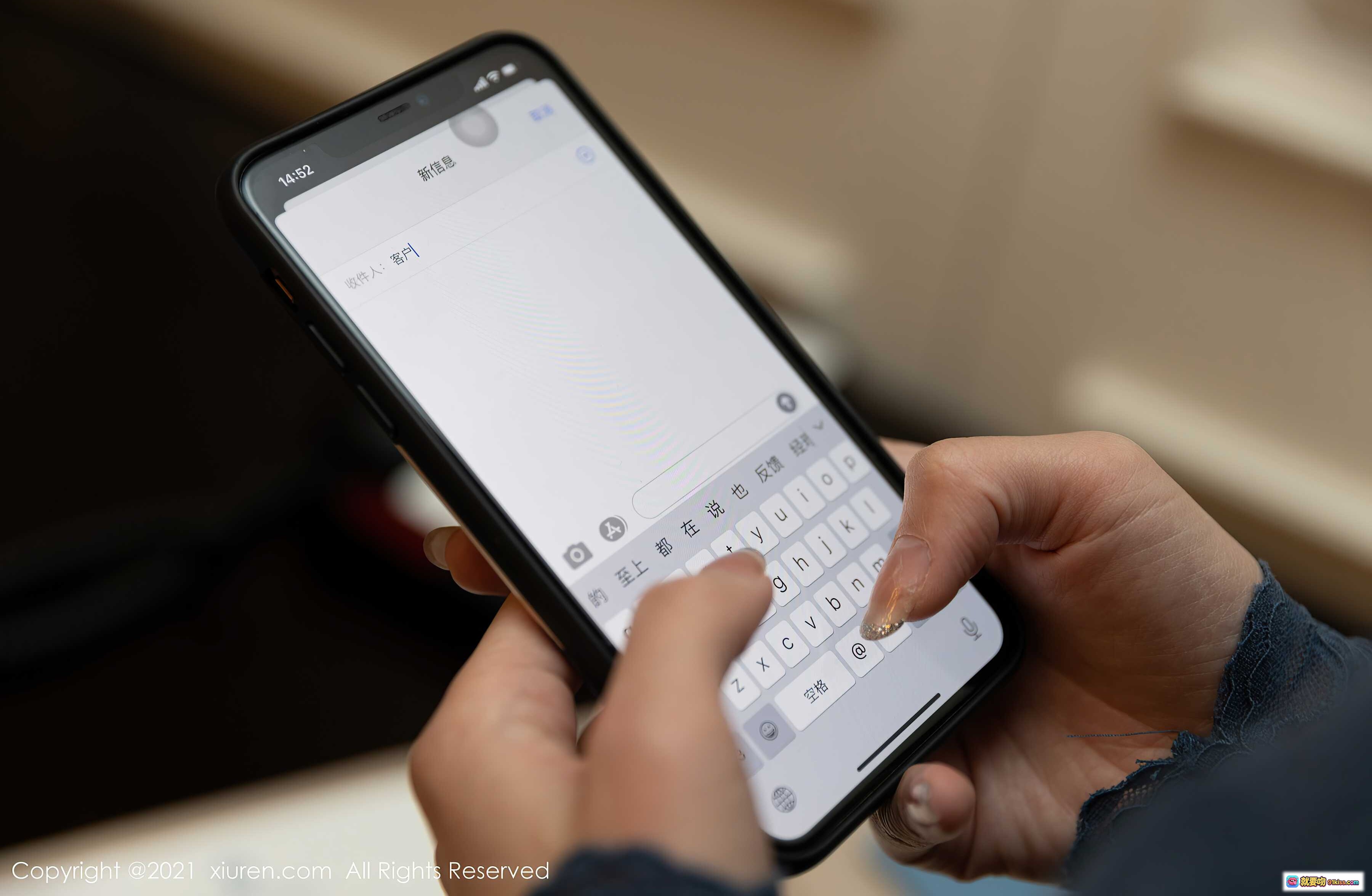 图片[5] - 周于希Sandy性感蕾丝内衣写真｜蓝色透视长袖搭配深蓝内衣｜秀人网2021.04.13 VOL.3301高清私房美图 - 就要吻