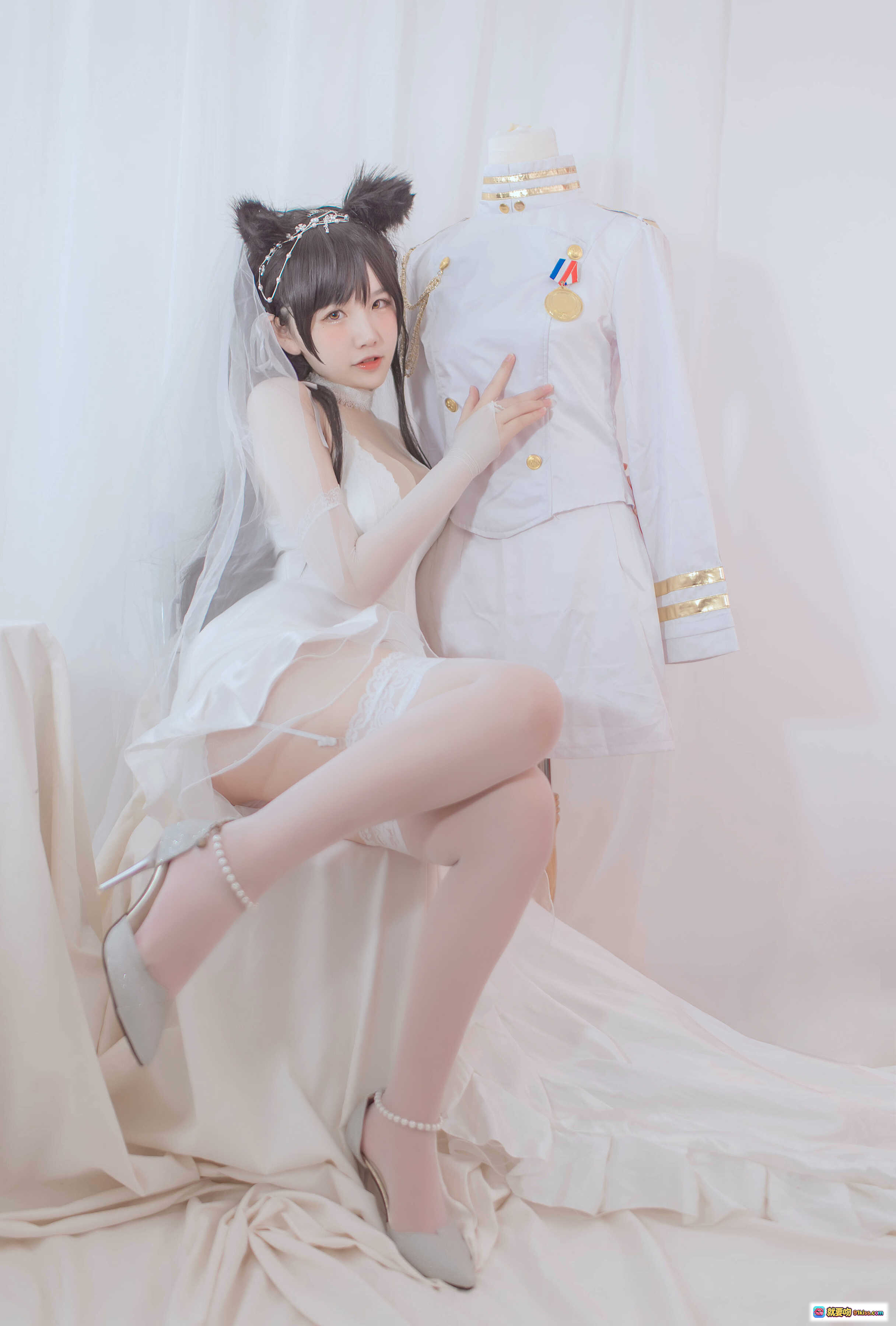 图片[7] - 阿半爱宕婚纱写真NO.014｜猫耳新娘白纱蕾丝长手套甜美性感36P高清图集 - 就要吻