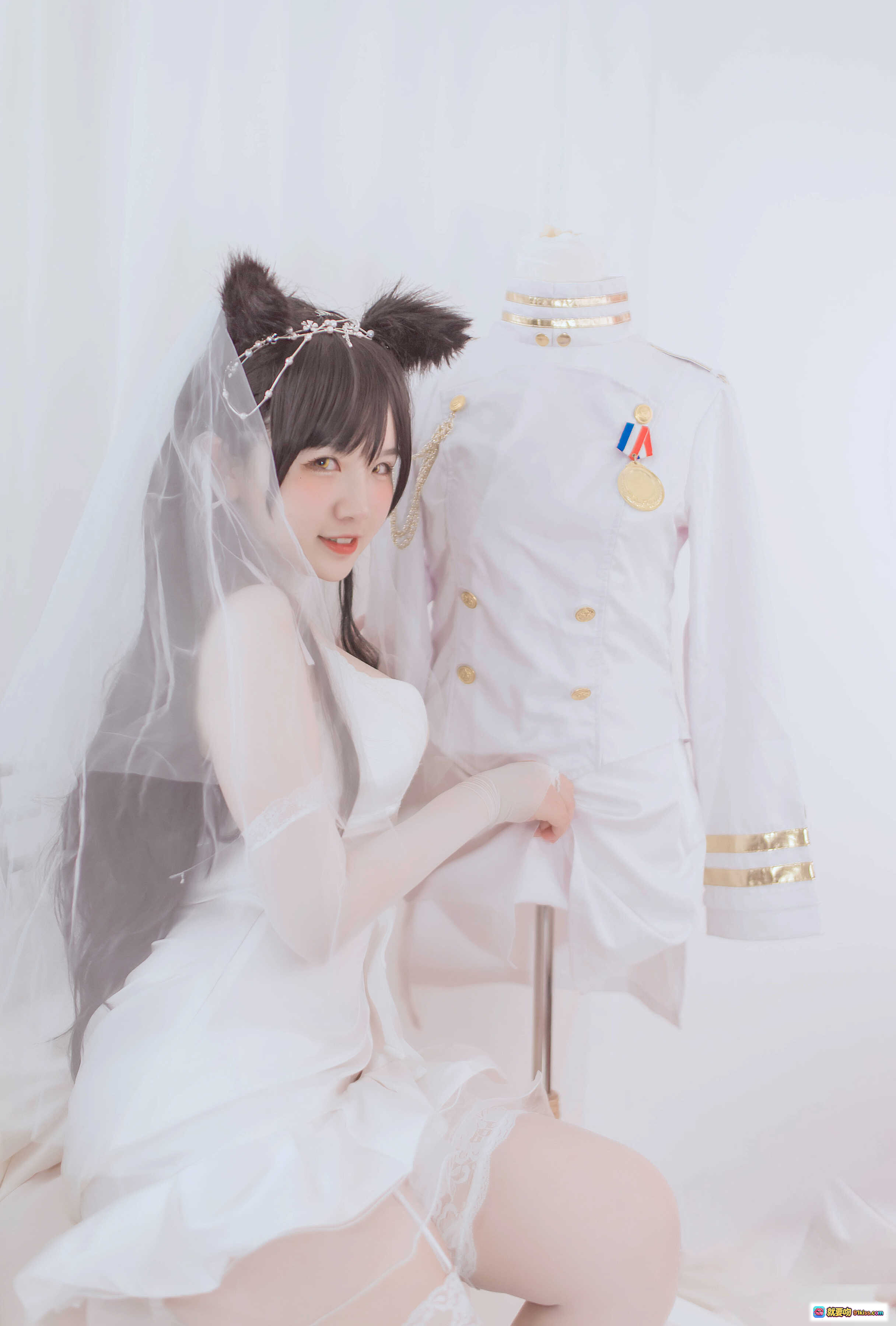 图片[6] - 阿半爱宕婚纱写真NO.014｜猫耳新娘白纱蕾丝长手套甜美性感36P高清图集 - 就要吻