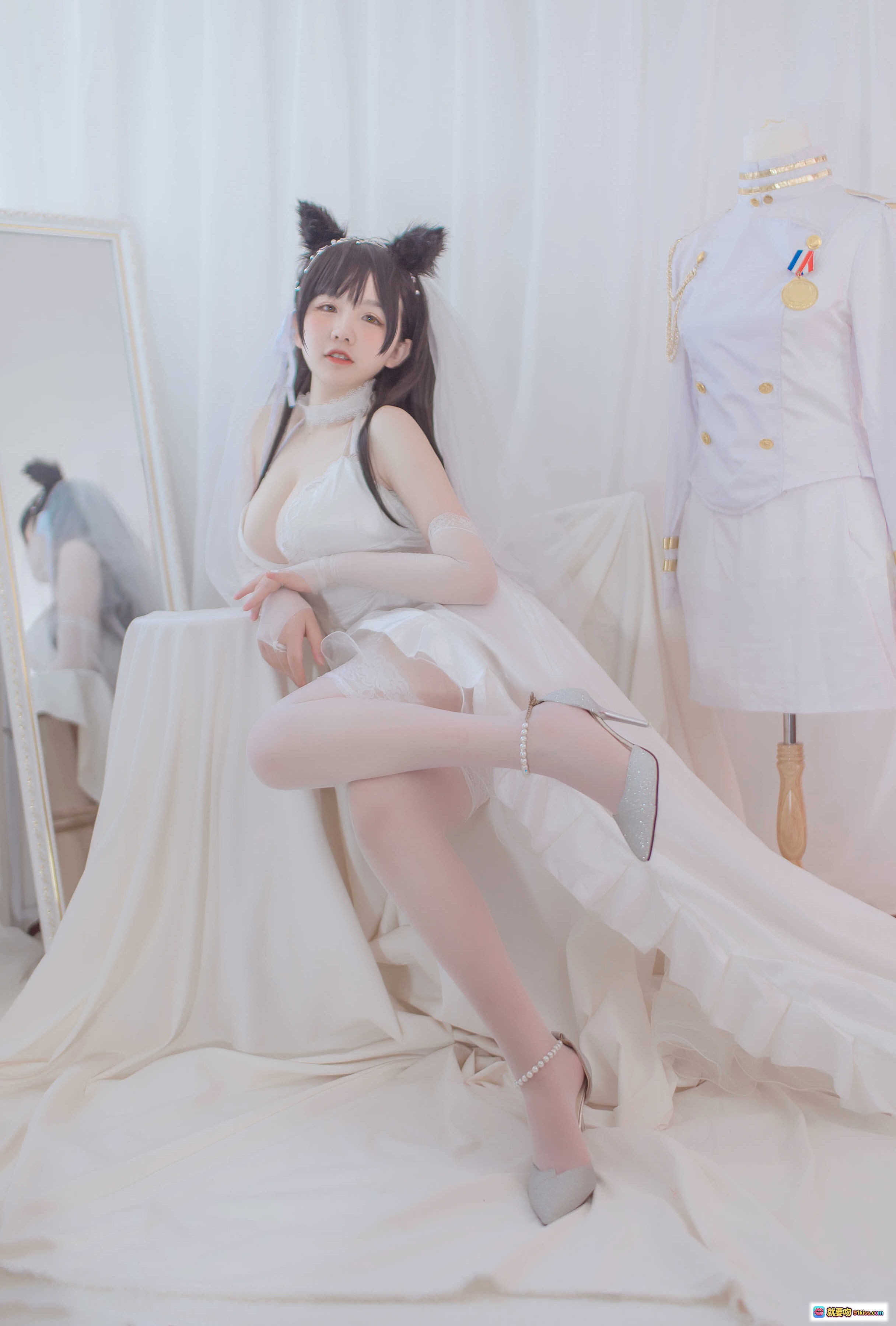 图片[3] - 阿半爱宕婚纱写真NO.014｜猫耳新娘白纱蕾丝长手套甜美性感36P高清图集 - 就要吻