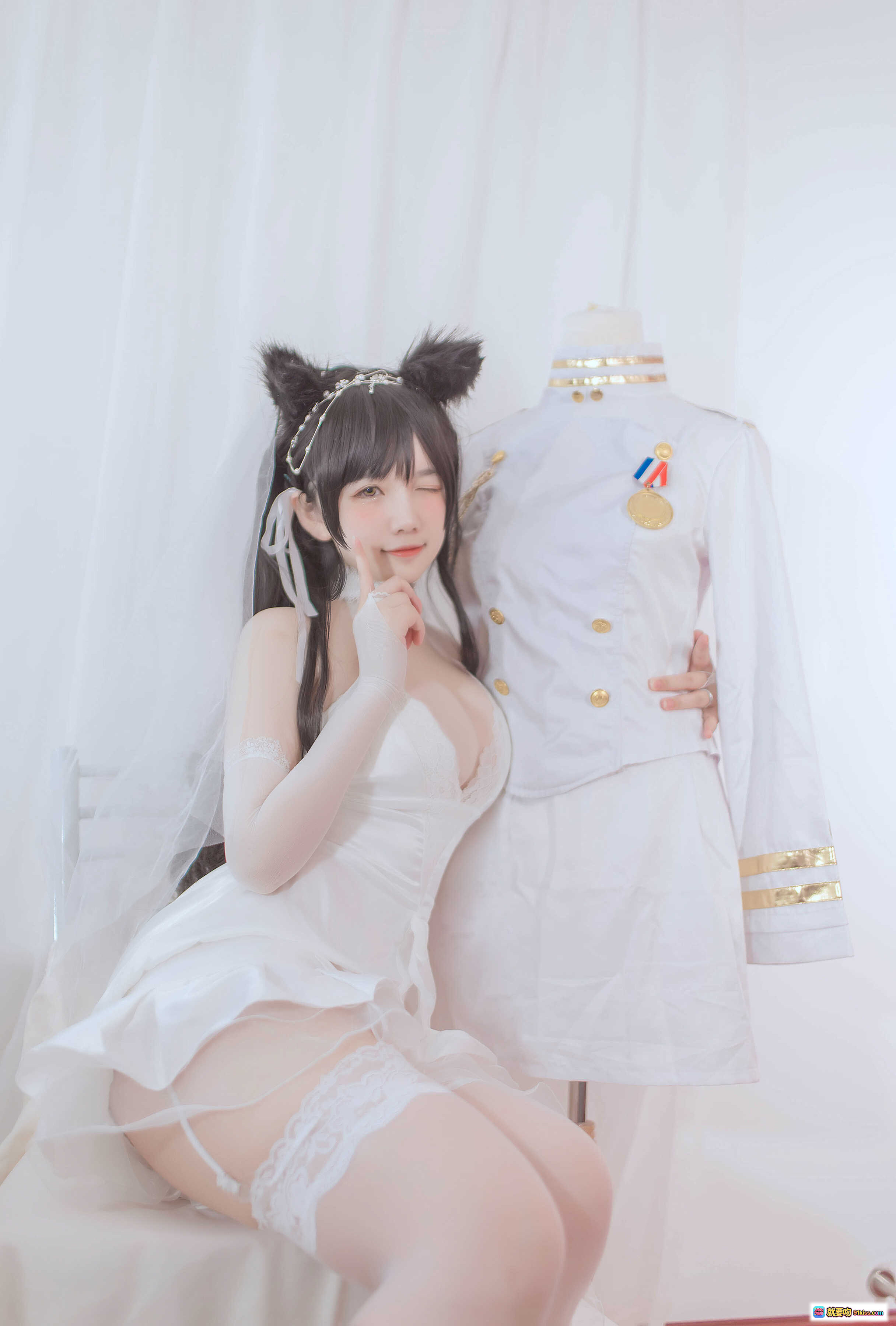 图片[10] - 阿半爱宕婚纱写真NO.014｜猫耳新娘白纱蕾丝长手套甜美性感36P高清图集 - 就要吻