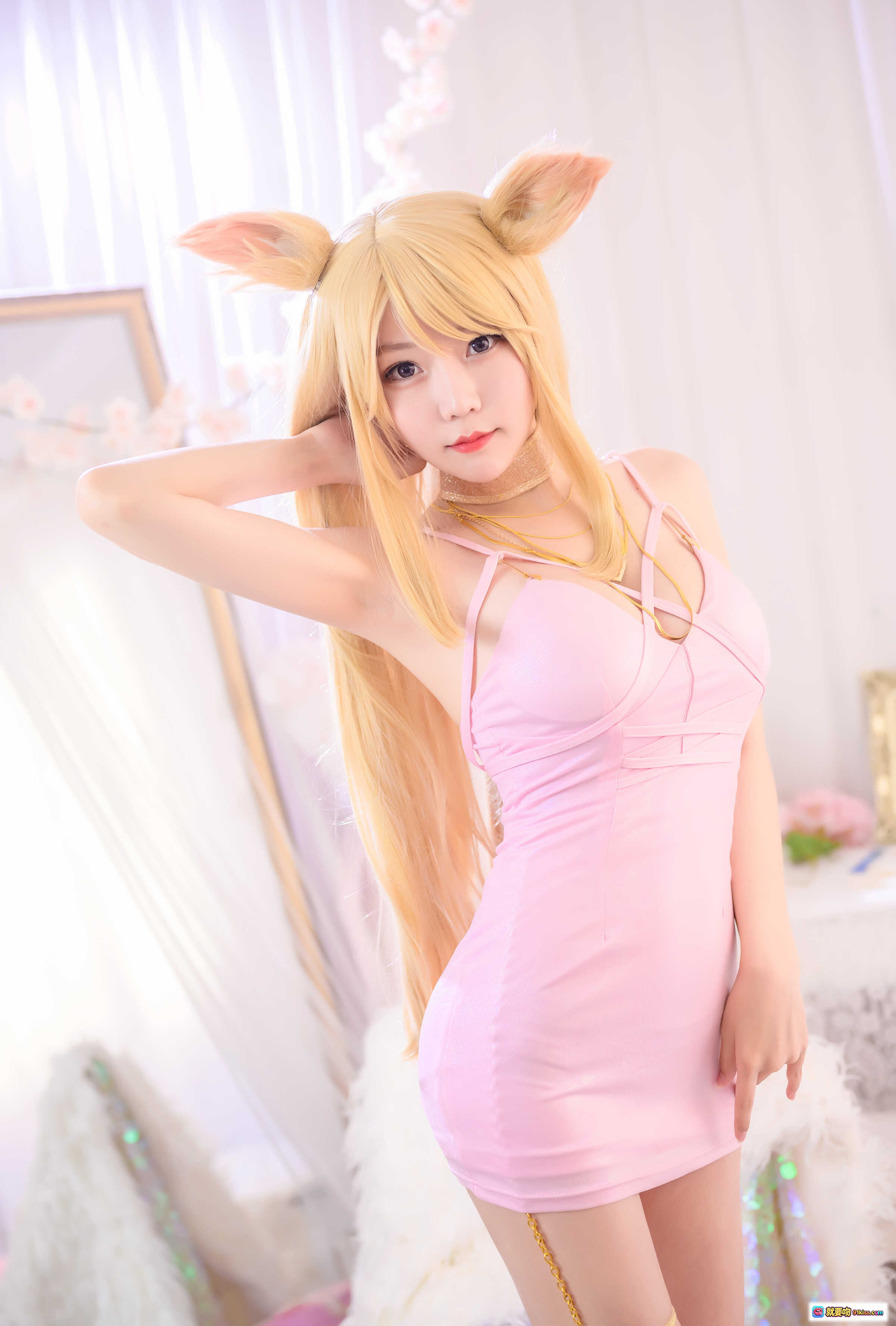 图片[8] - 香草喵露露NO.020阿狸同人Cosplay写真 粉色兔耳少女萌系私房照 25P高清图集 - 就要吻