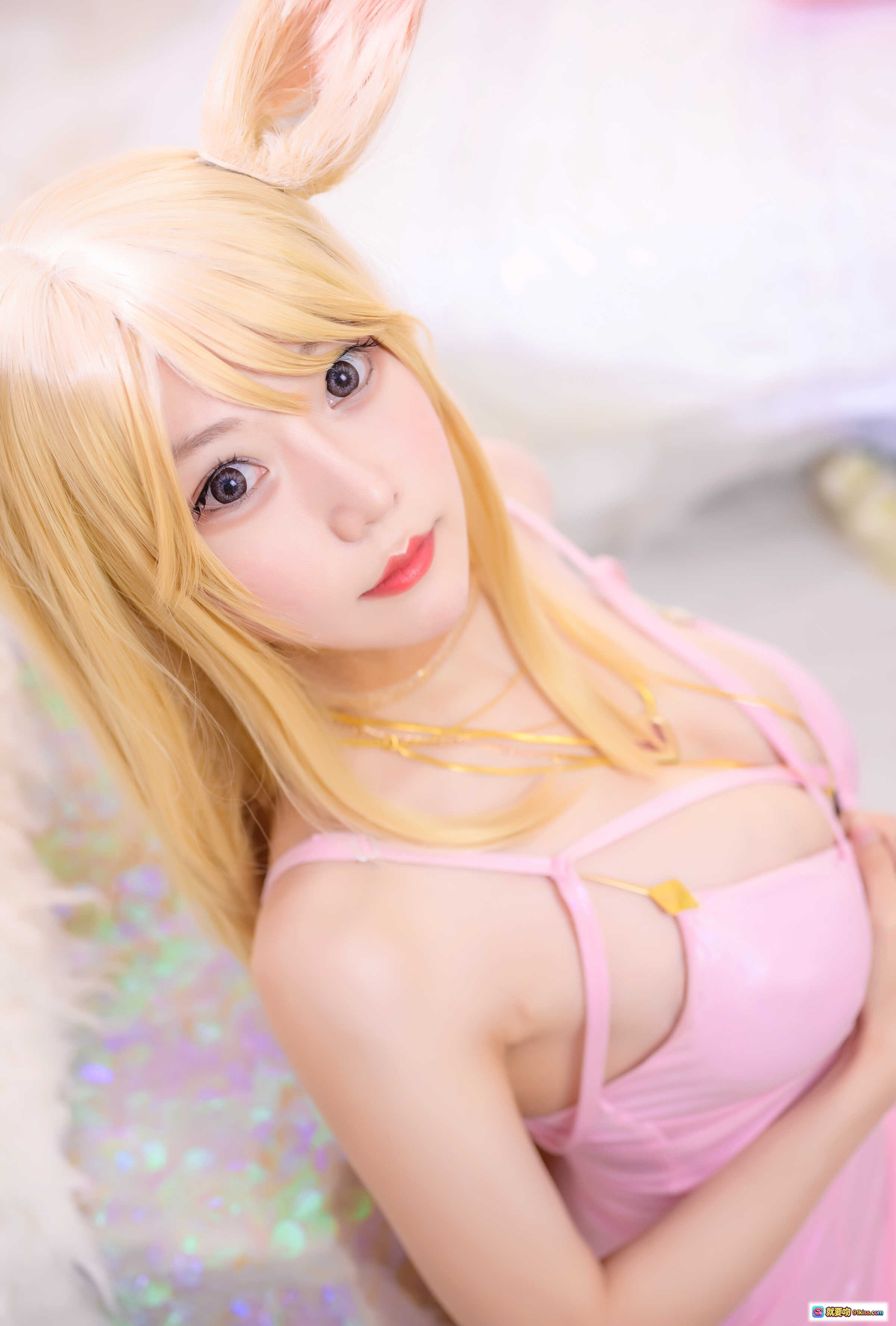图片[10] - 香草喵露露NO.020阿狸同人Cosplay写真 粉色兔耳少女萌系私房照 25P高清图集 - 就要吻