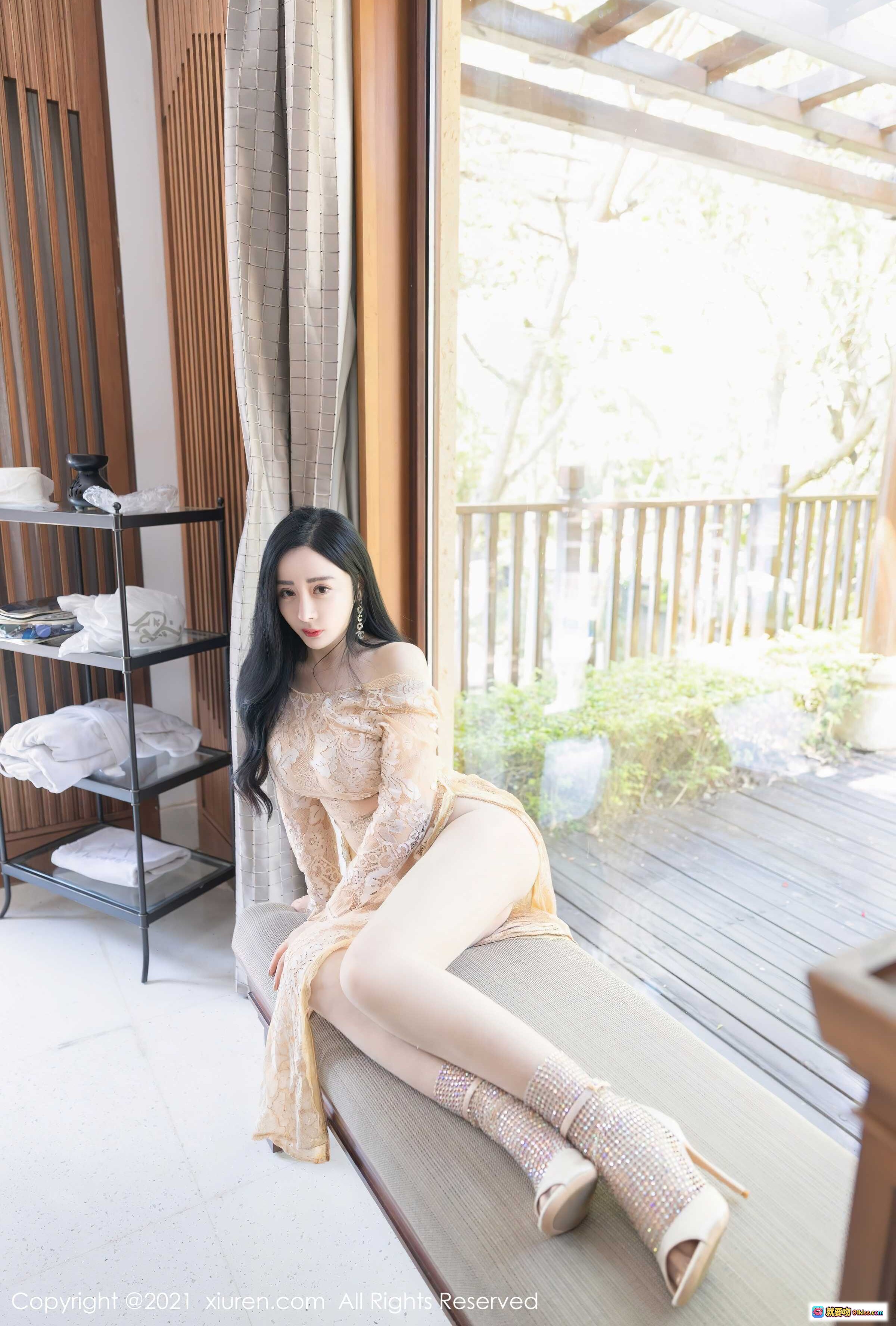 图片[4] - 允爾性感蕾丝透视装写真 – XIUREN秀人网2021.10.09 No.4040 美女私房摄影高清图集 - 就要吻