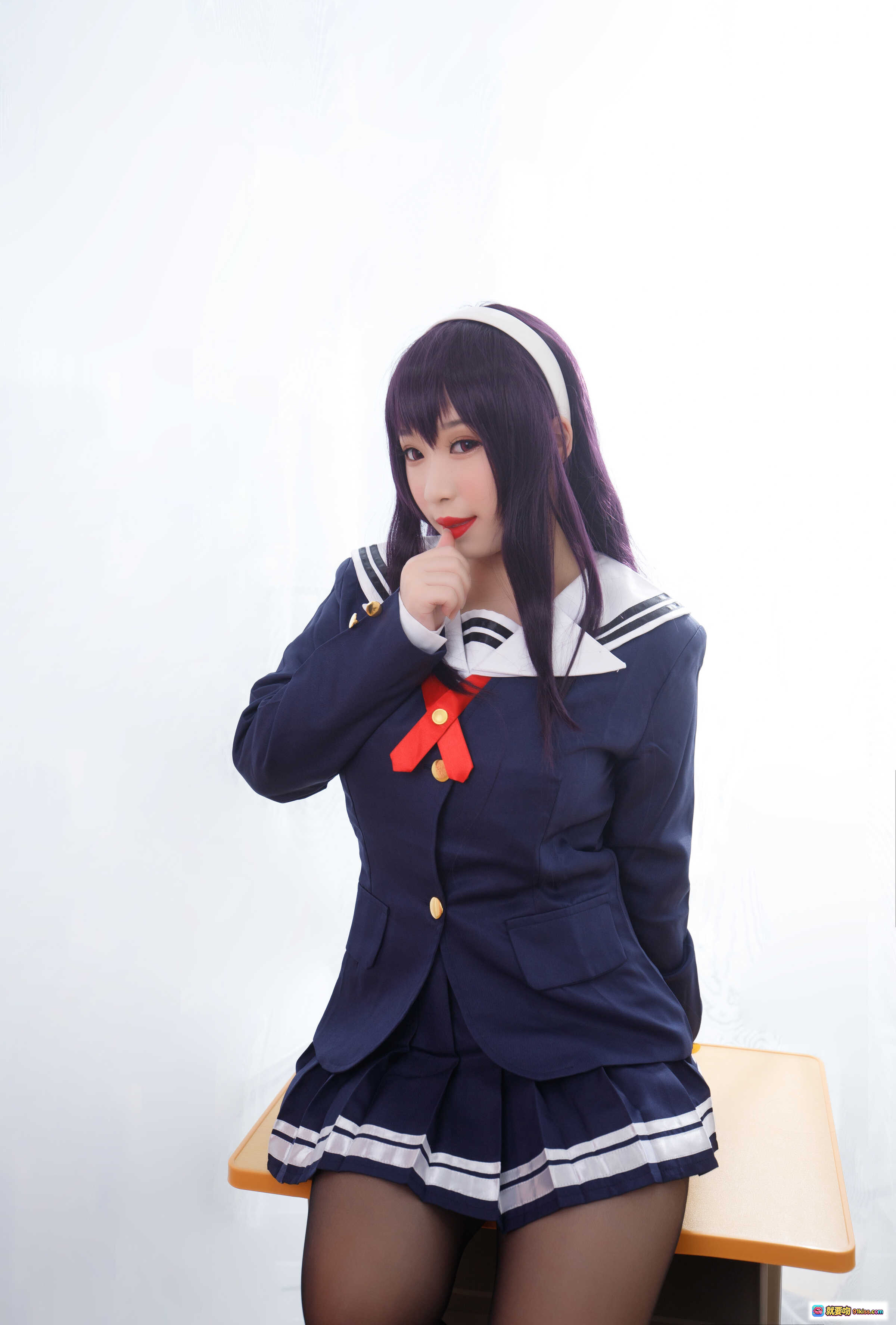 图片[4] - 胡桃猫Kurumineko学姐cosplay写真｜水手服黑丝美腿教室场景｜42P高清图集 - 就要吻