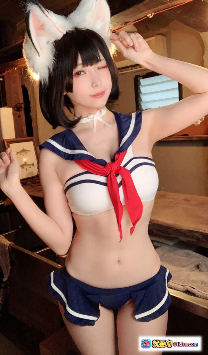 ElyEE子 NO.077 兽耳居酒屋 Cosplay 猫耳水手服 甜美性感写真 31P高清图集 - 就要吻