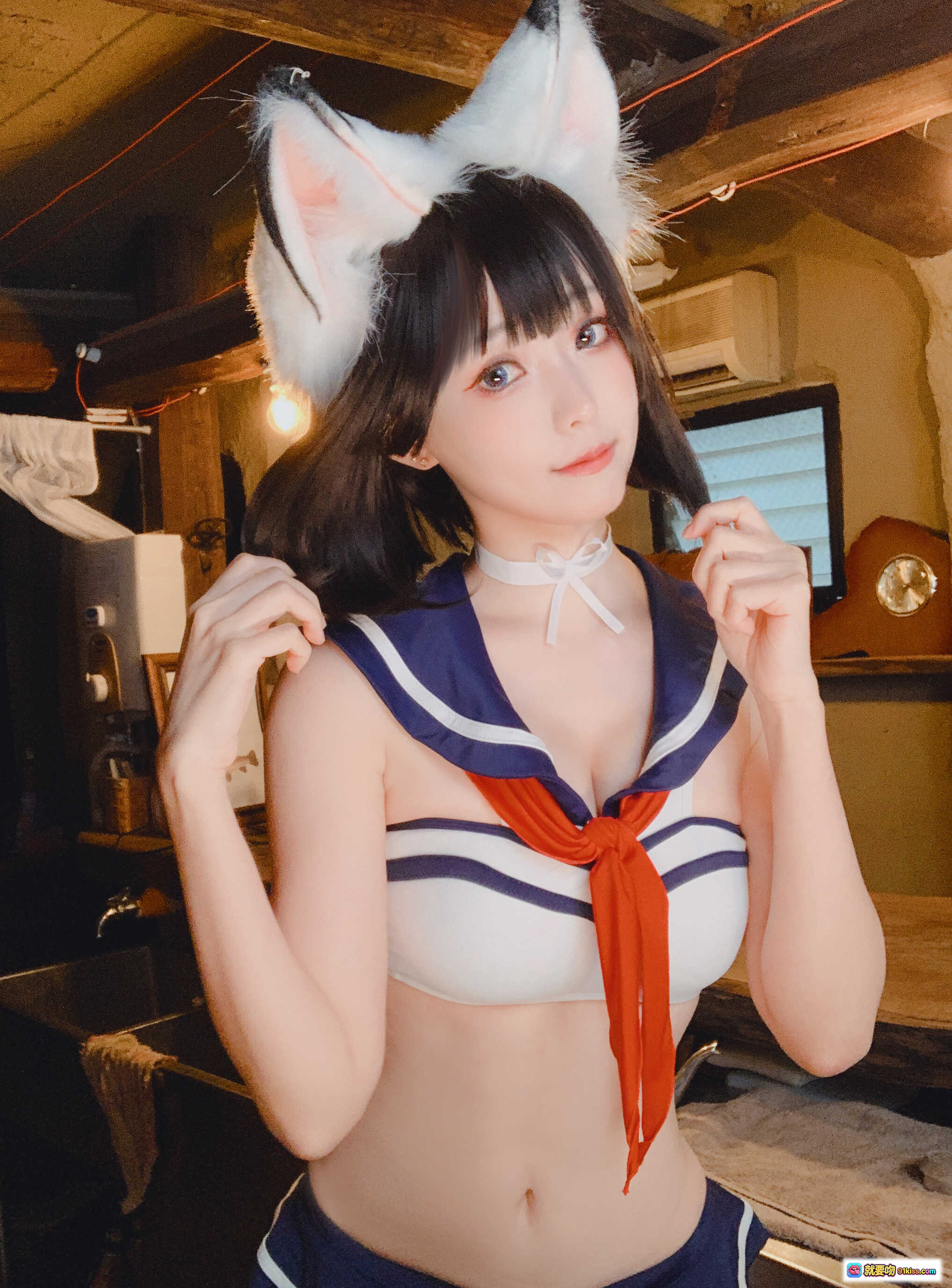 图片[9] - ElyEE子 NO.077 兽耳居酒屋 Cosplay 猫耳水手服 甜美性感写真 31P高清图集 - 就要吻