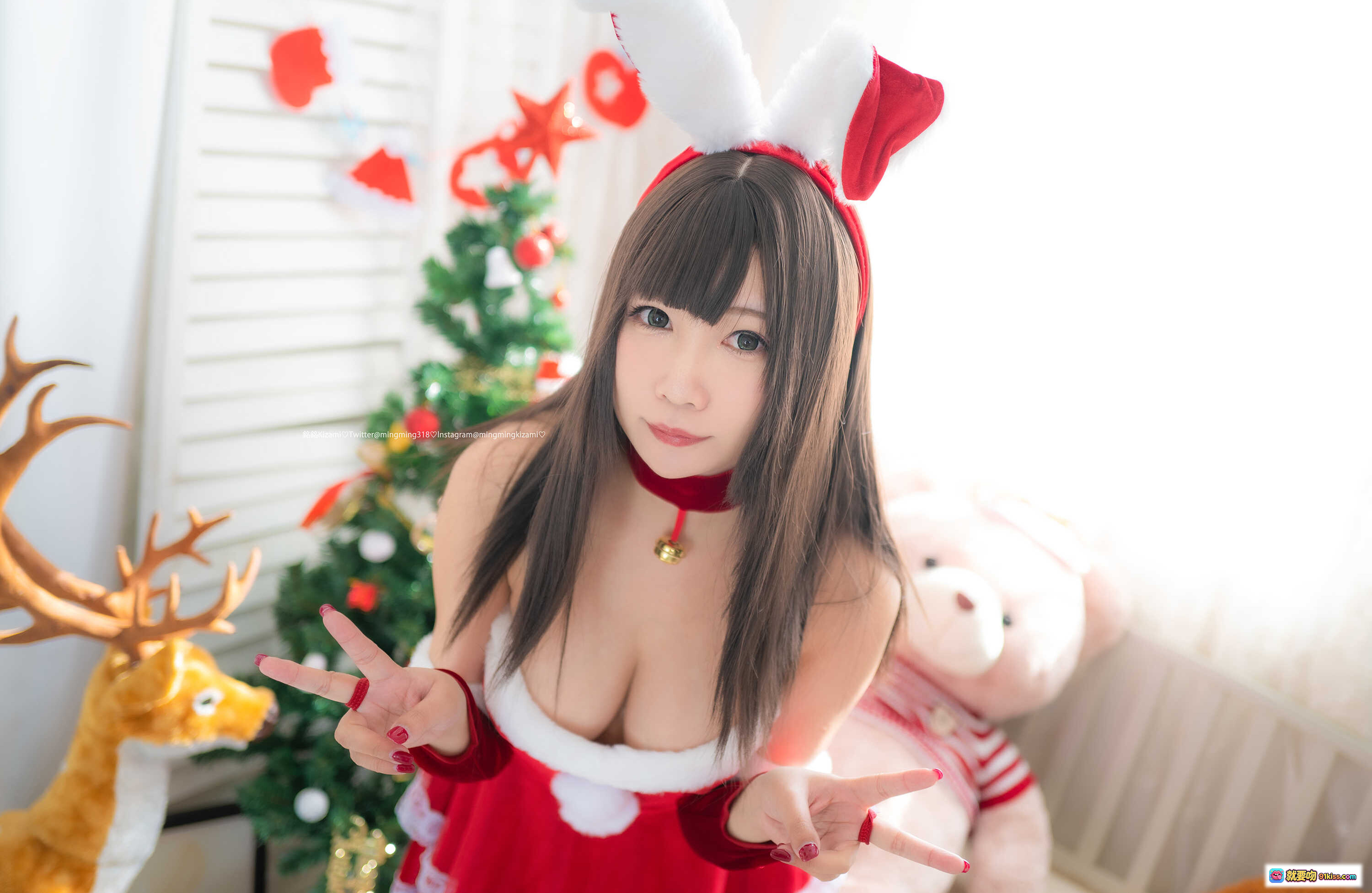 图片[4] - 铭铭Kizami Vol.31 2020圣诞写真集 自拍美图 红色网袜 圣诞装 甜美少女 高清107P 2020年12月发售 - 就要吻