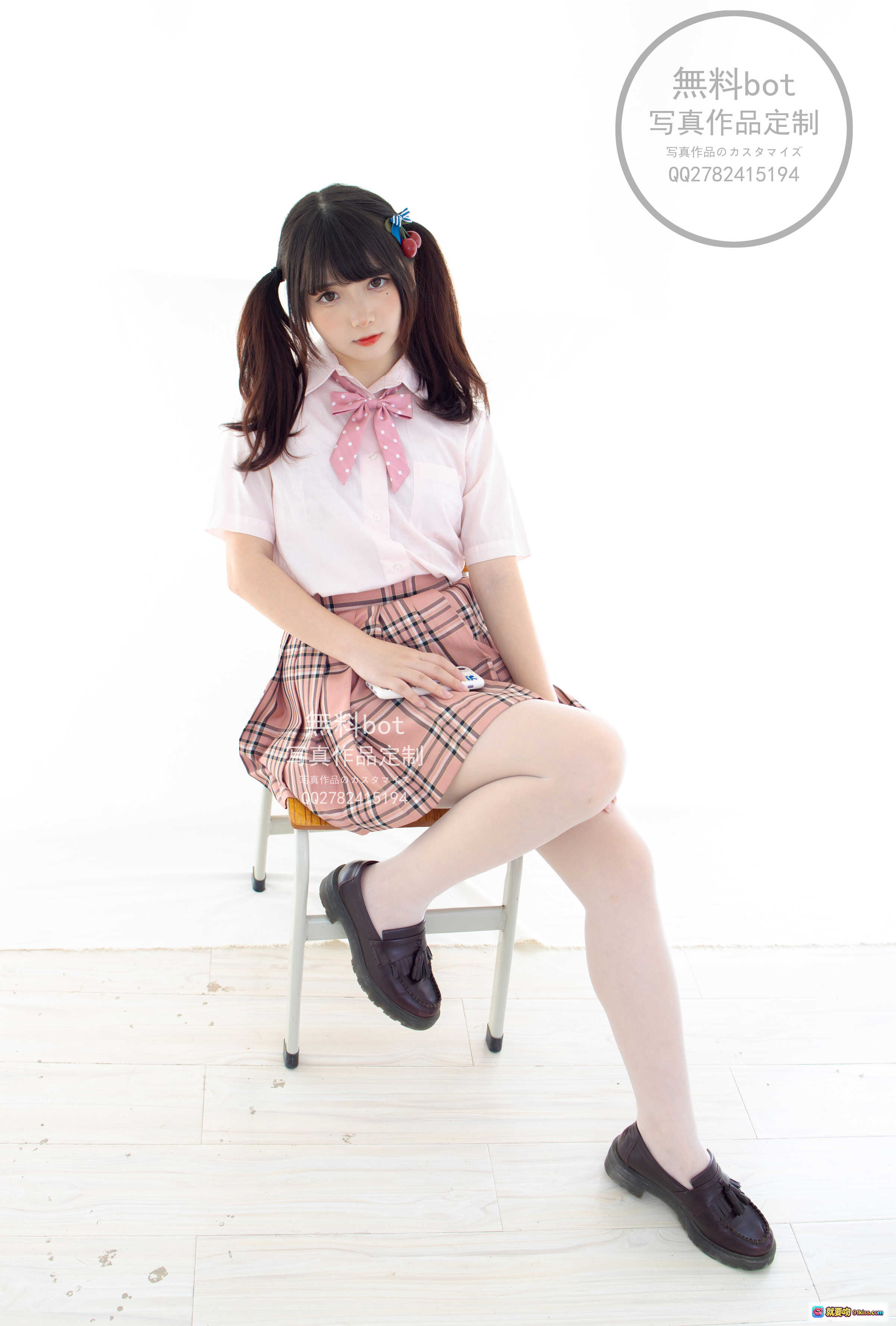 图片[5] - 古川NO.051无料写真集102P｜粉白校服双马尾少女｜格纹短裙白丝袜｜日系清纯风格｜免费bot定制作品 - 就要吻