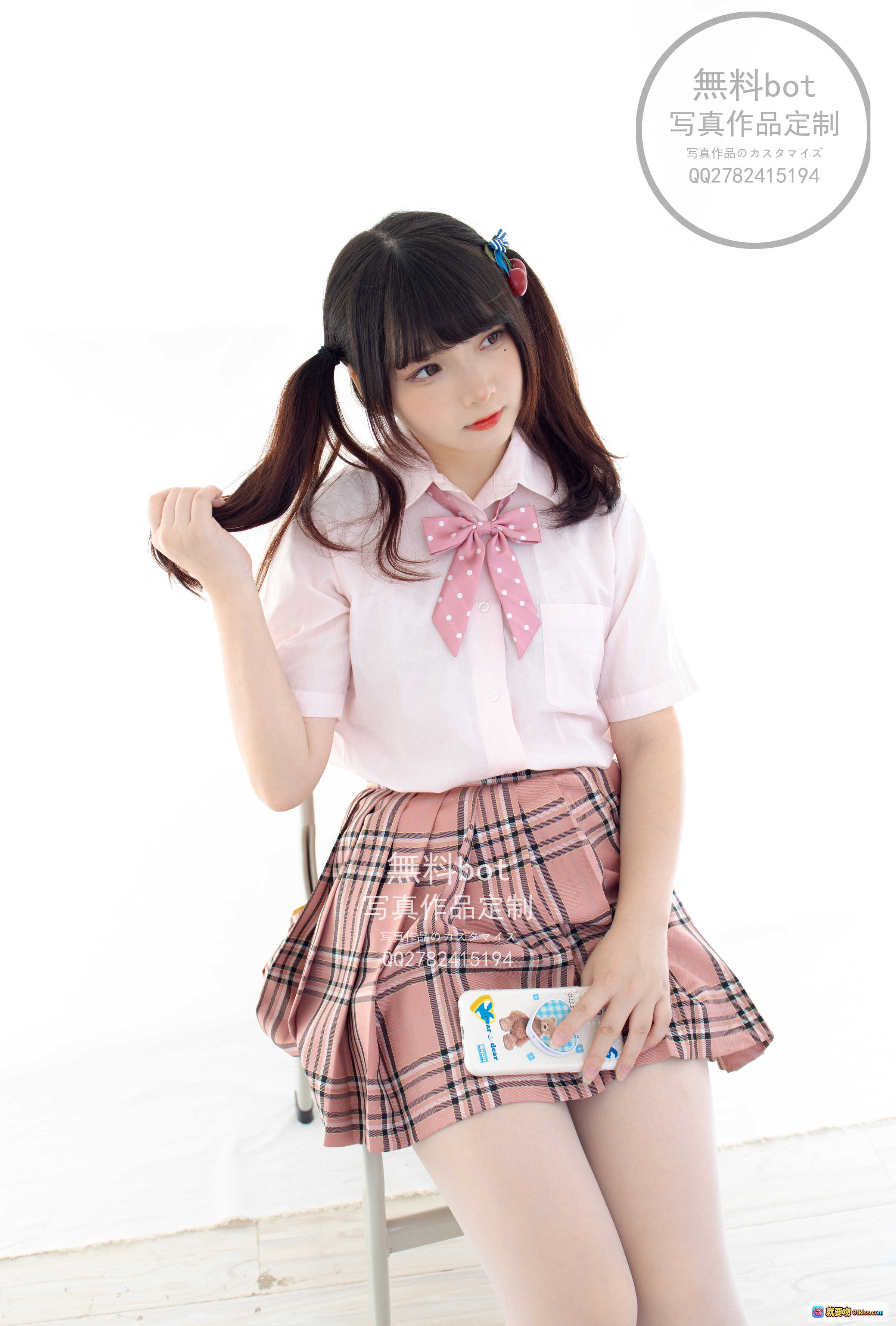 图片[3] - 古川NO.051无料写真集102P｜粉白校服双马尾少女｜格纹短裙白丝袜｜日系清纯风格｜免费bot定制作品 - 就要吻
