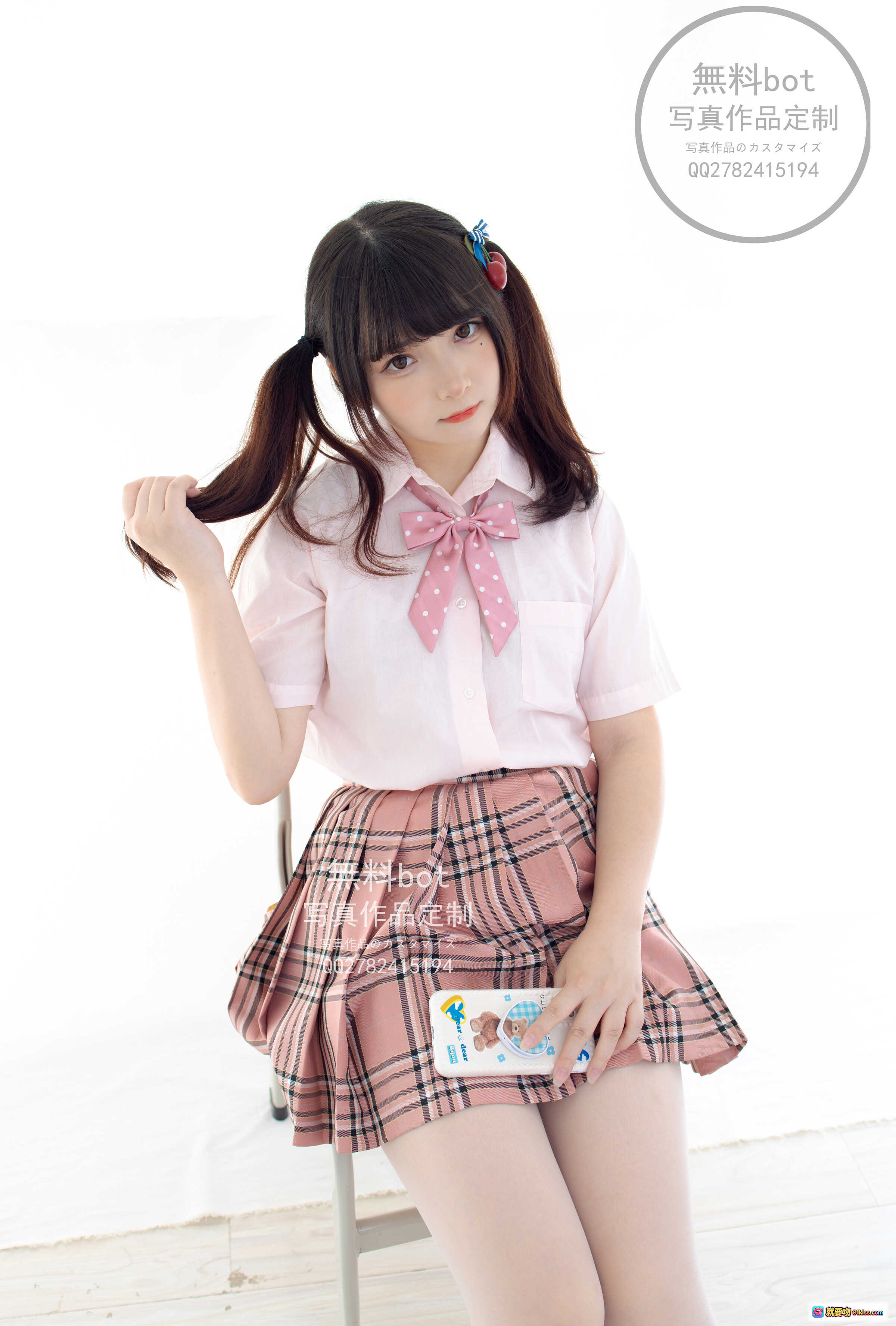 图片[2] - 古川NO.051无料写真集102P｜粉白校服双马尾少女｜格纹短裙白丝袜｜日系清纯风格｜免费bot定制作品 - 就要吻