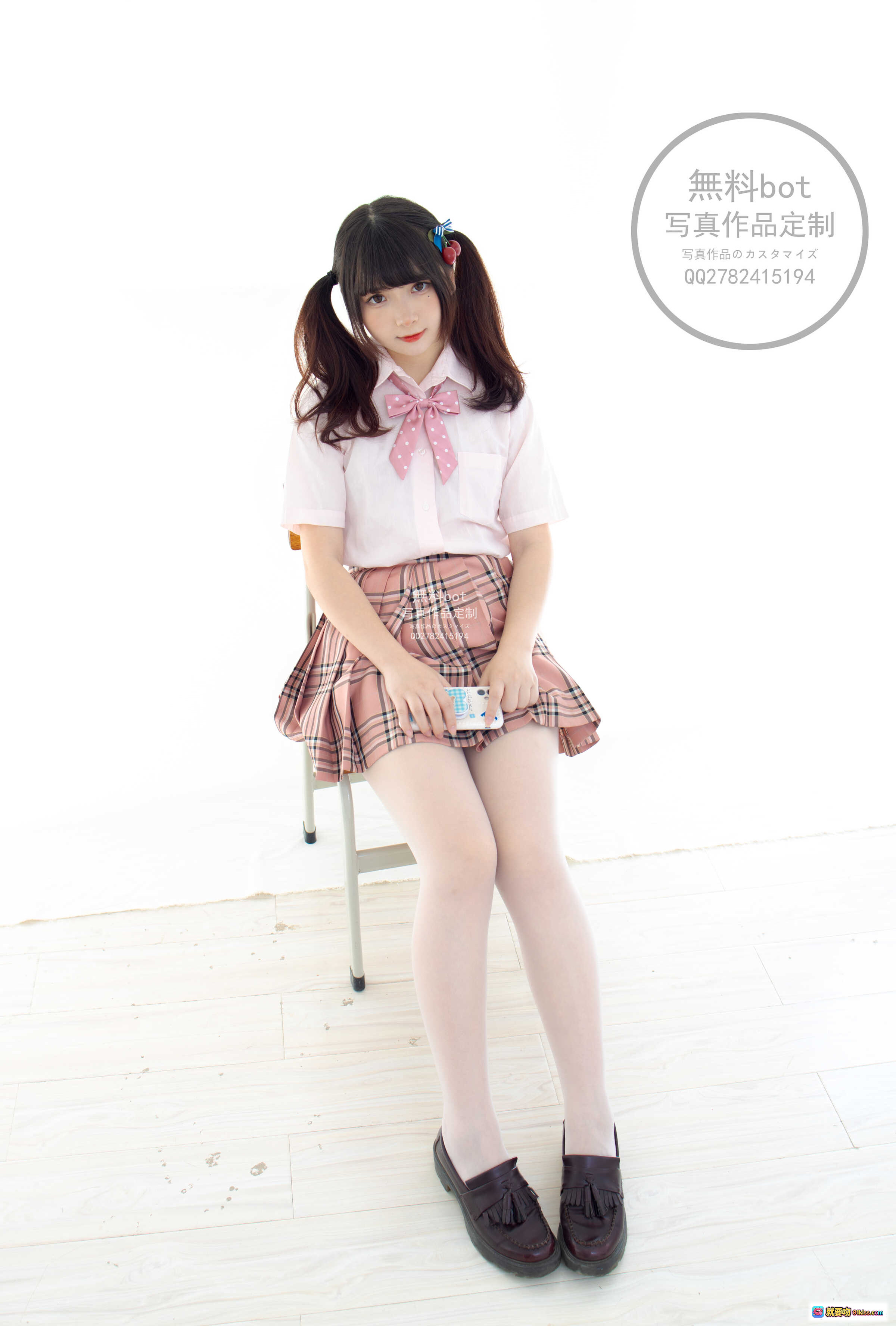 图片[1] - 古川NO.051无料写真集102P｜粉白校服双马尾少女｜格纹短裙白丝袜｜日系清纯风格｜免费bot定制作品 - 就要吻