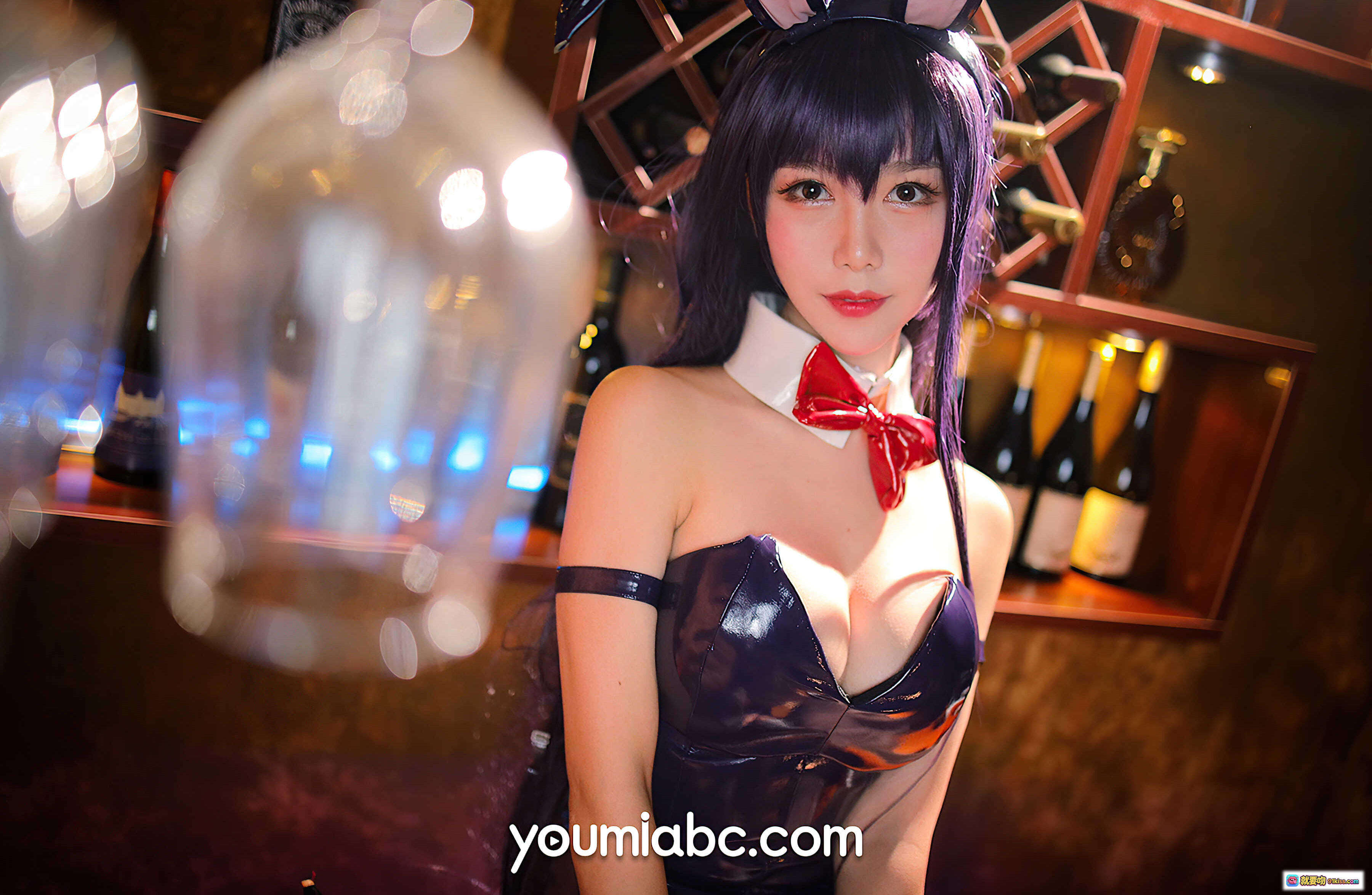 图片[3] - YouMi尤蜜2020.12.04学姐兔女郎cos抖娘利世紫色皮衣渔网袜酒吧写真40P846MB - 就要吻