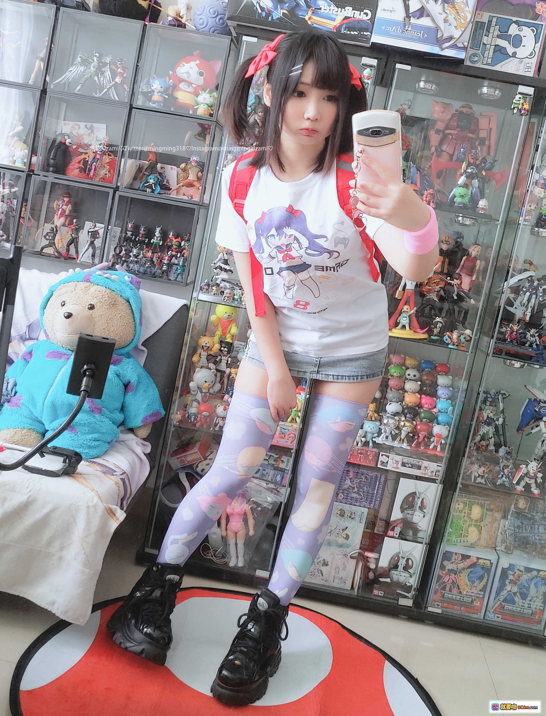 图片[8] - 铭铭Kizami Vol.024 自撮り写真集｜水手服美少女｜双马尾萌系角色｜可爱猫耳装饰｜ thigh strap搭配过膝袜｜132P高清图集 - 就要吻