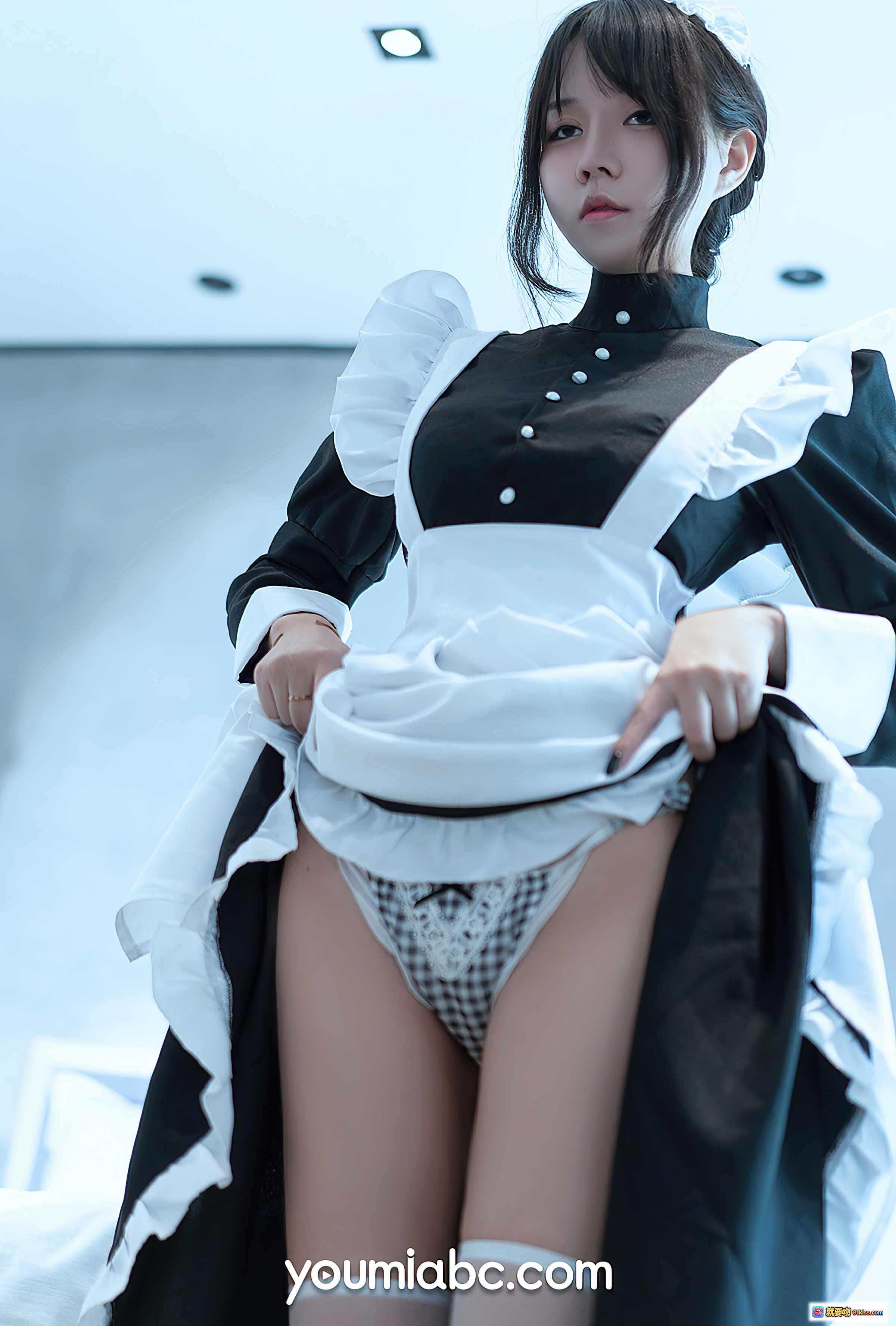 图片[5] - 空气女仆糖積性感写真 | 黑色内衣+蕾丝围裙+黑丝美腿 | YouMi尤蜜2021.01.04高清图集 - 就要吻