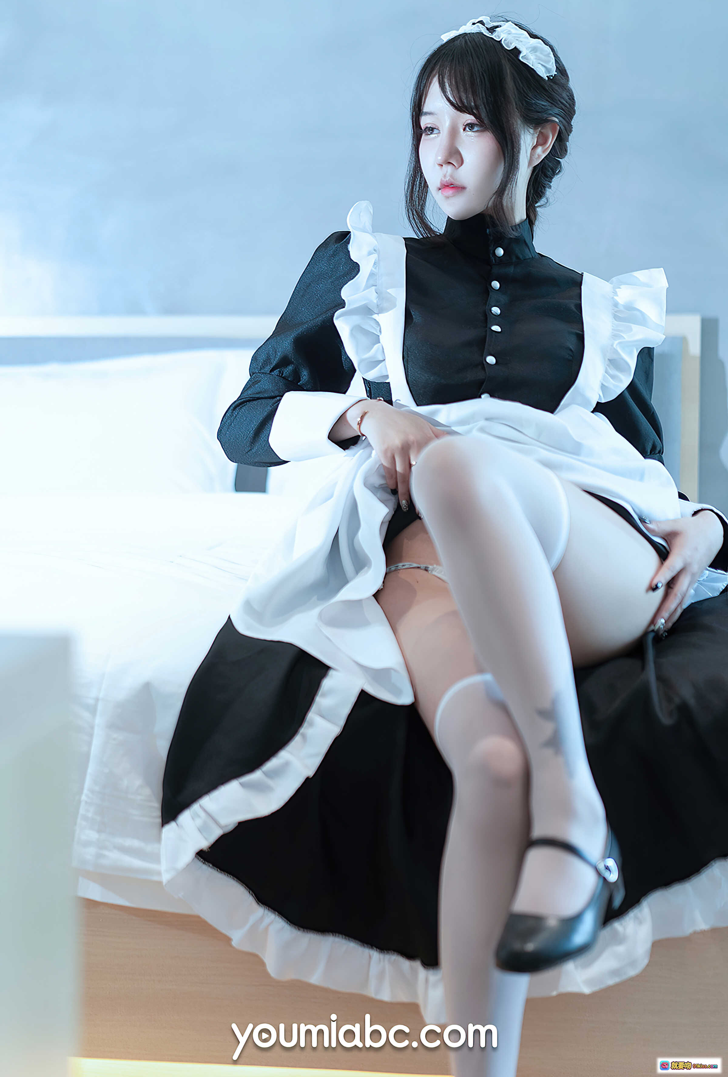 图片[7] - 空气女仆糖積性感写真 | 黑色内衣+蕾丝围裙+黑丝美腿 | YouMi尤蜜2021.01.04高清图集 - 就要吻