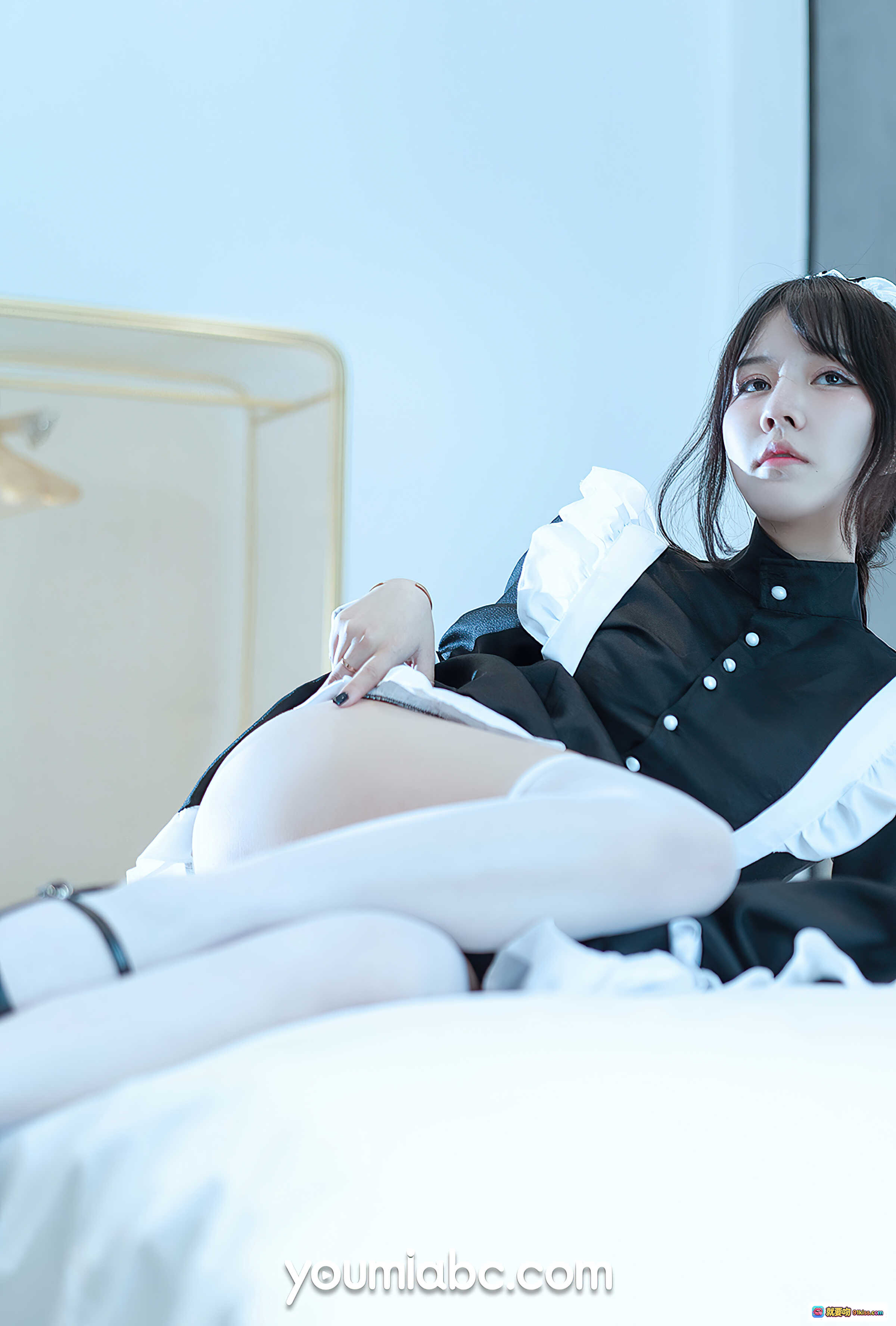 图片[9] - 空气女仆糖積性感写真 | 黑色内衣+蕾丝围裙+黑丝美腿 | YouMi尤蜜2021.01.04高清图集 - 就要吻