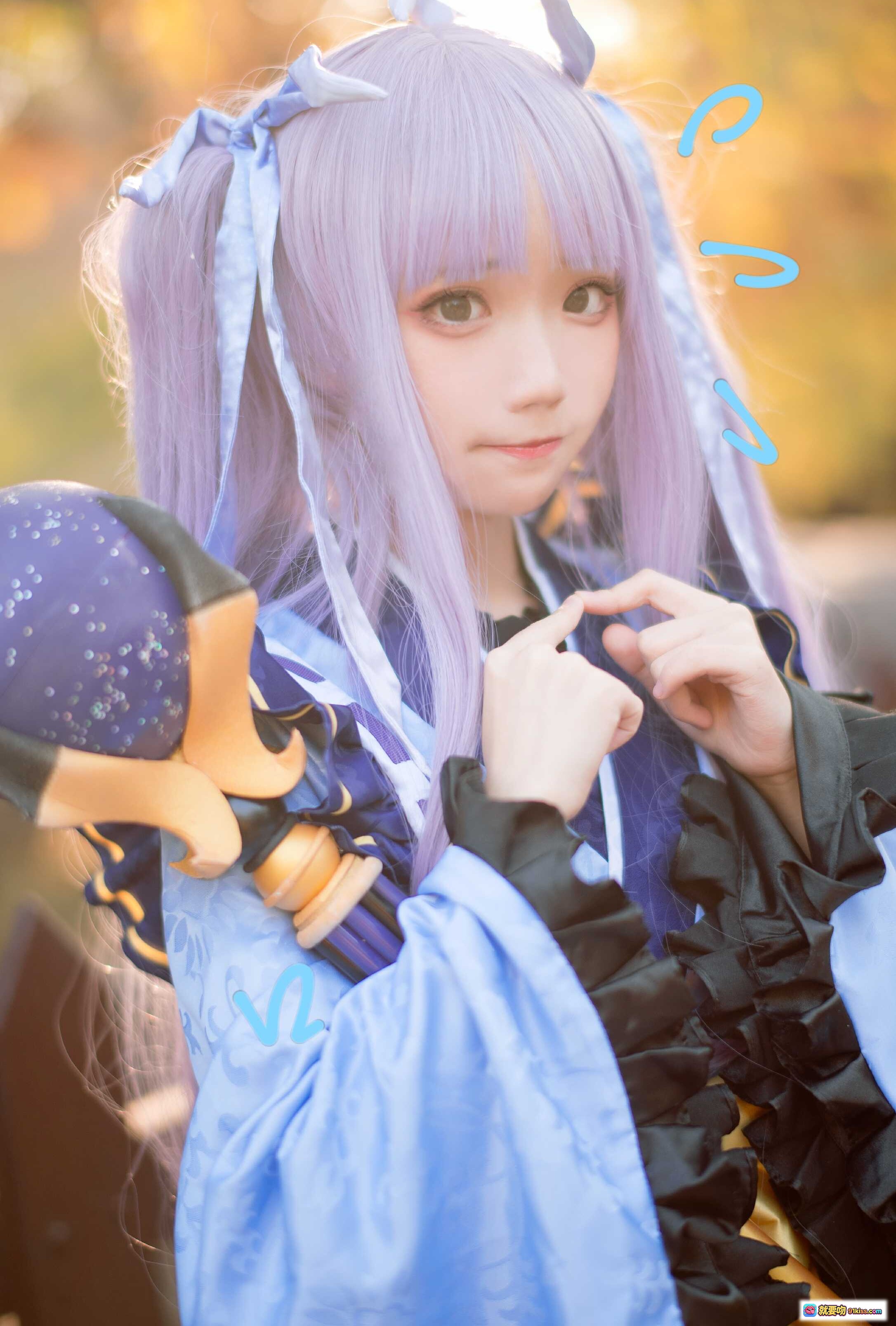 图片[8] - 花柒Hana镜华cos正片 | 小仓唯角色扮演 | 紫发法师杖造型 | 户外木台写真 | 18P高清美图 - 就要吻