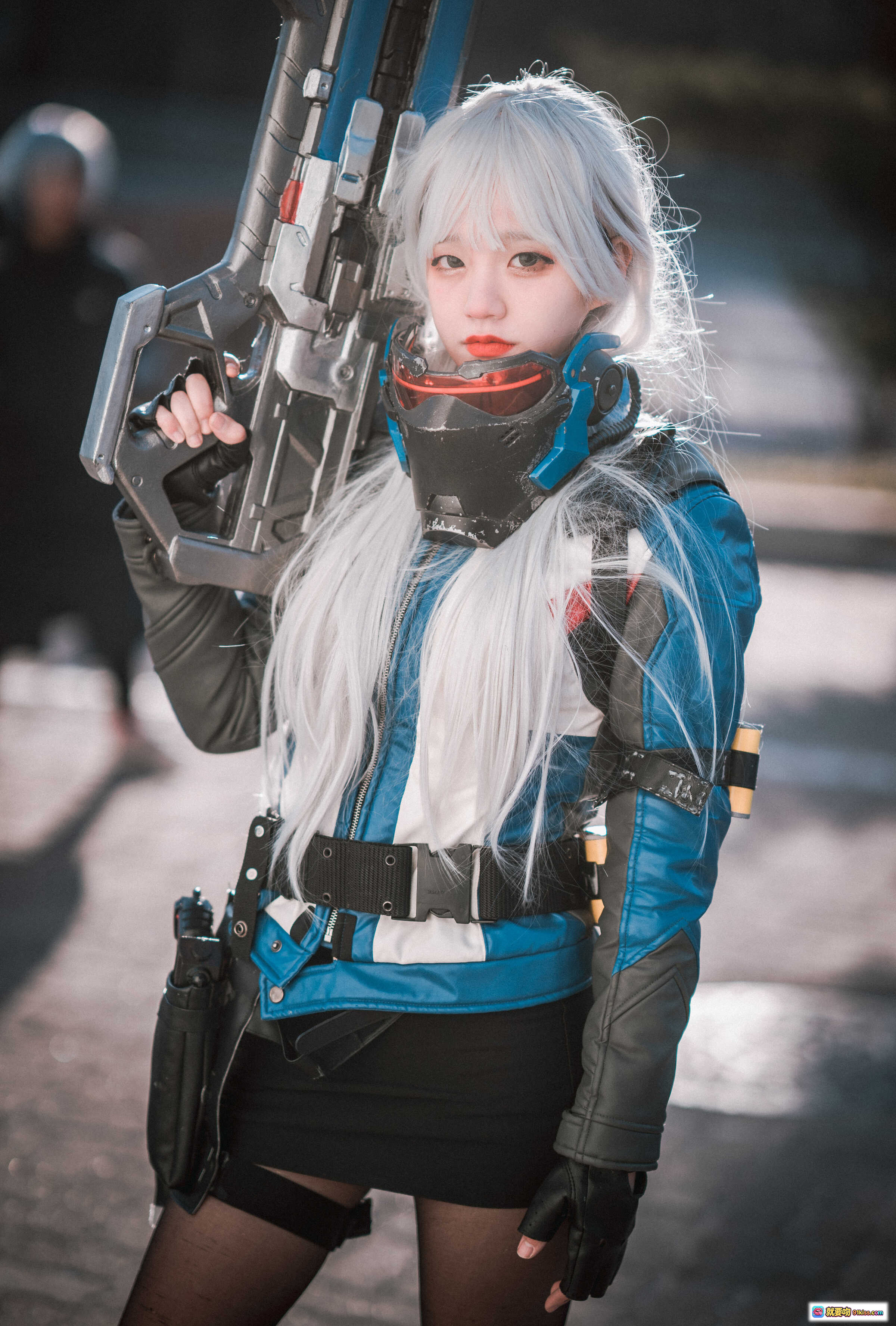图片[7] - 韩国正妹Jenny Cosplay Soldier 76 白发红镜面罩 未来科技风战斗装束 精致细节还原角色 - 就要吻