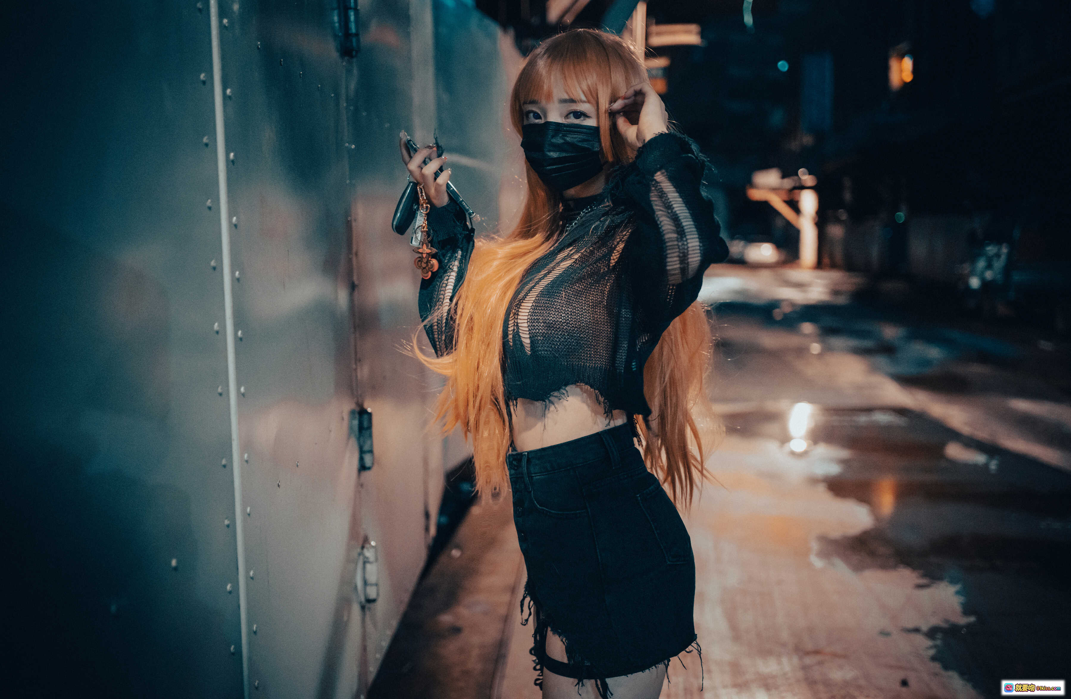 图片[8] - 孫樂樂 NO.031 Backout Queen Misa 黑色蕾絲性感寫真 夜景橋邊魅力展現 60P高質圖集 - 就要吻