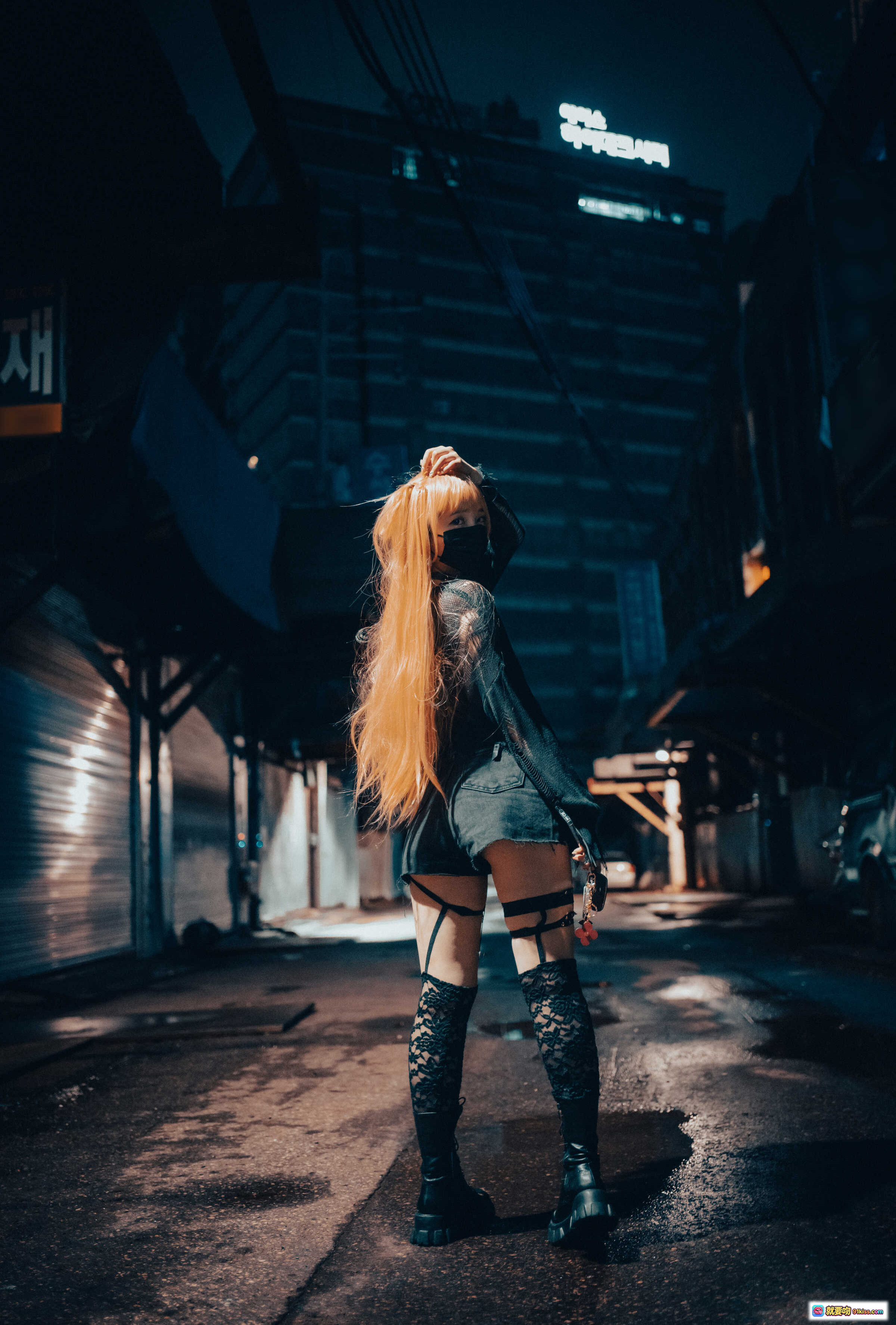 图片[5] - 孫樂樂 NO.031 Backout Queen Misa 黑色蕾絲性感寫真 夜景橋邊魅力展現 60P高質圖集 - 就要吻