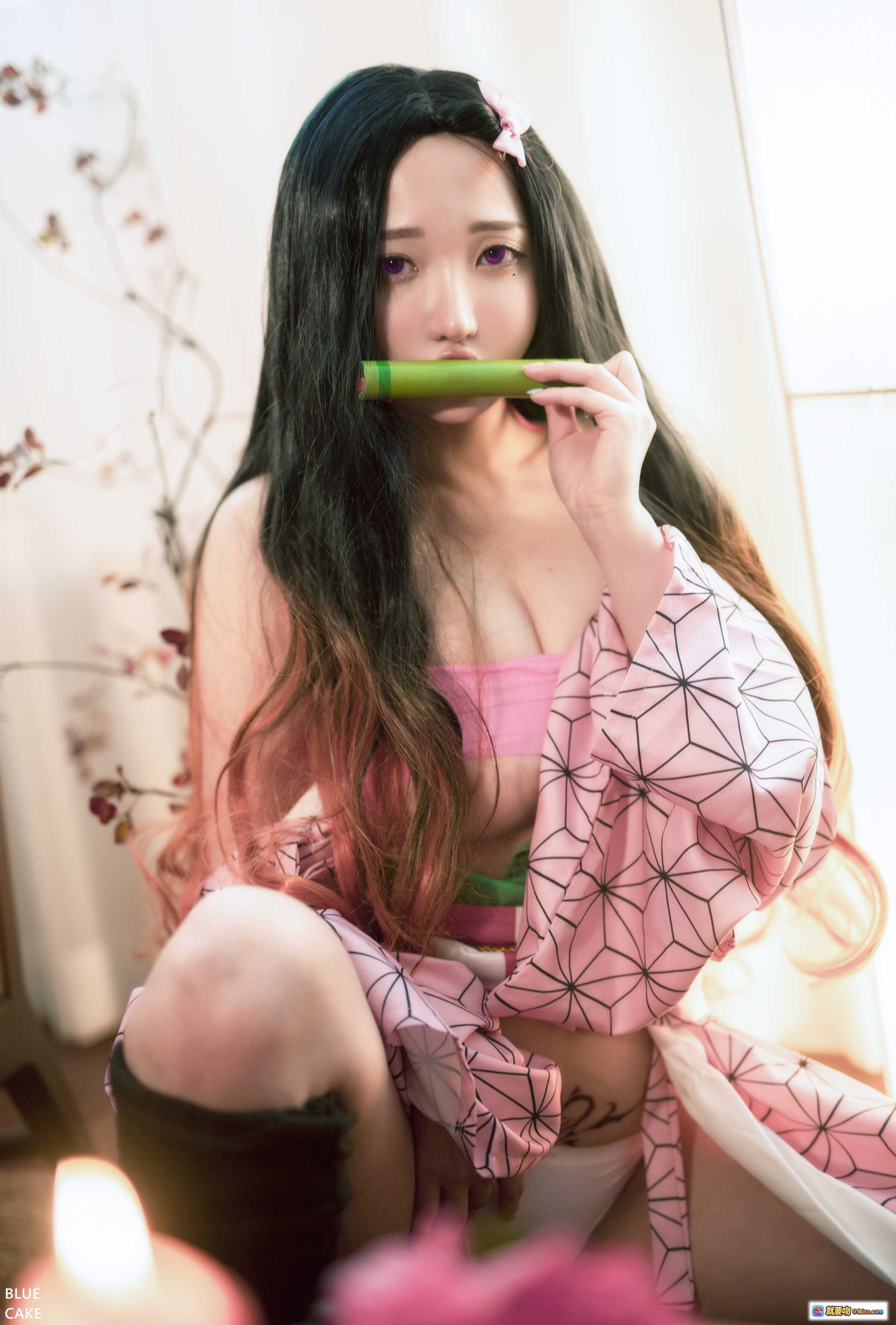 图片[2] - 孫樂樂NO.022粉紅鬼Cosplay寫真｜和風浴衣+竹筒道具+柔美姿態+100P高清圖集 - 就要吻