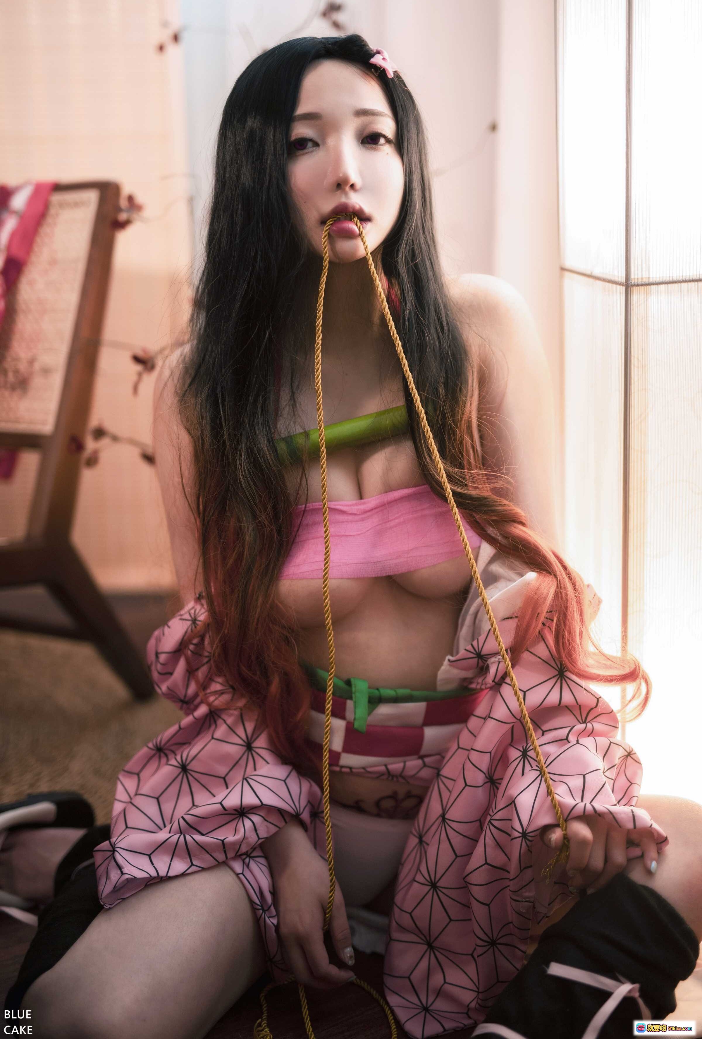 图片[6] - 孫樂樂NO.022粉紅鬼Cosplay寫真｜和風浴衣+竹筒道具+柔美姿態+100P高清圖集 - 就要吻