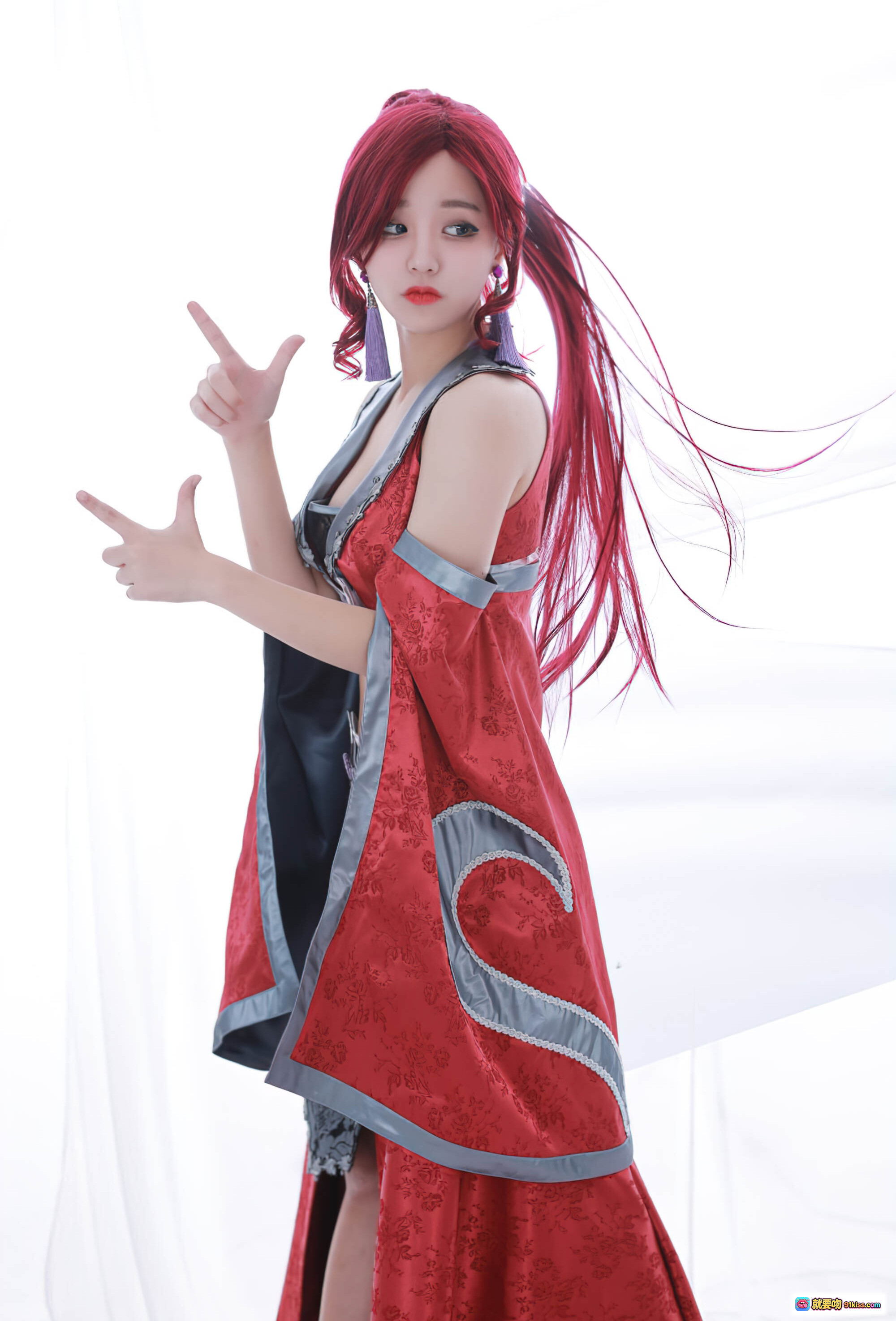 图片[2] - 韩国正妹Jenny NO.019 RZCOS红发古风cosplay持剑写真 21P精致妆造场景氛围感 - 就要吻