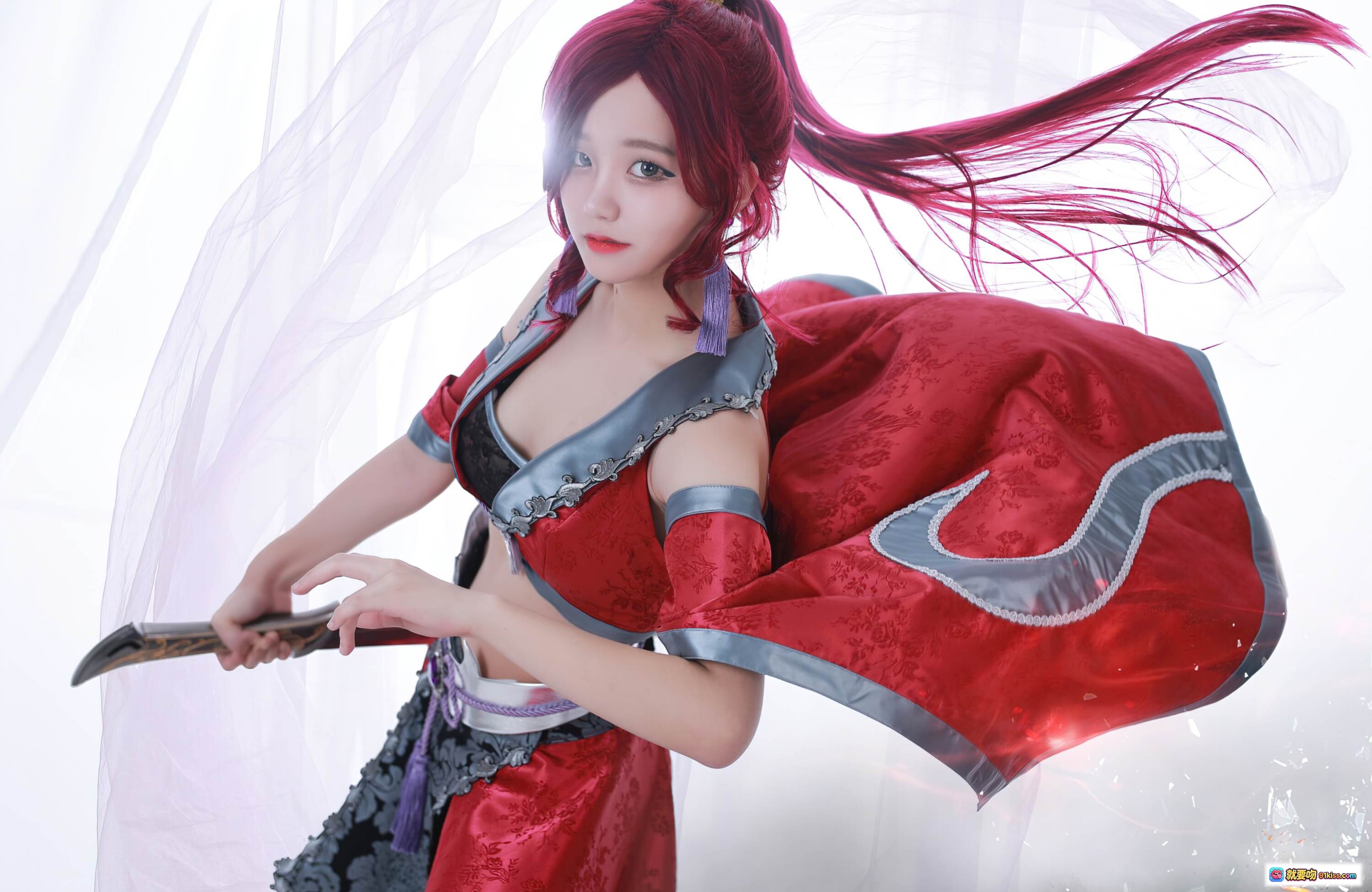 图片[4] - 韩国正妹Jenny NO.019 RZCOS红发古风cosplay持剑写真 21P精致妆造场景氛围感 - 就要吻
