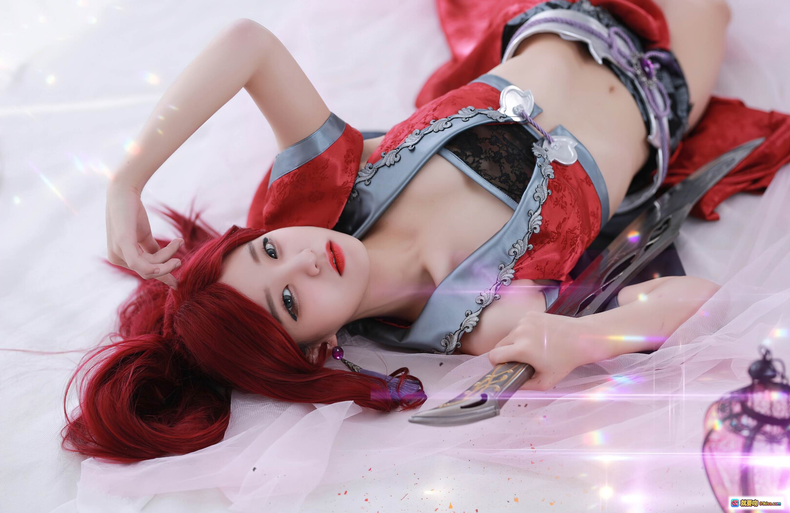 图片[5] - 韩国正妹Jenny NO.019 RZCOS红发古风cosplay持剑写真 21P精致妆造场景氛围感 - 就要吻